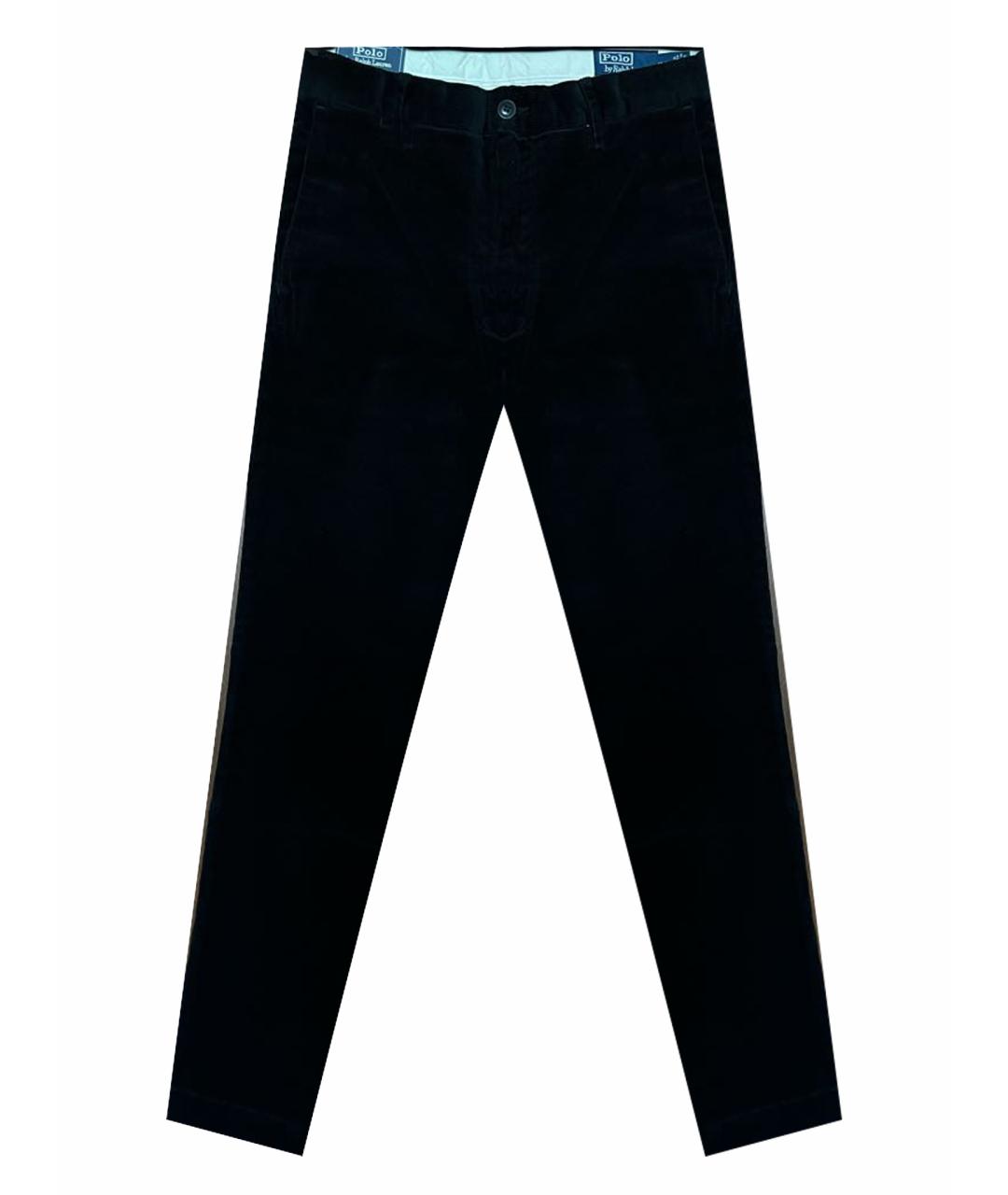 POLO RALPH LAUREN Черные хлопко-эластановые повседневные брюки, фото 1