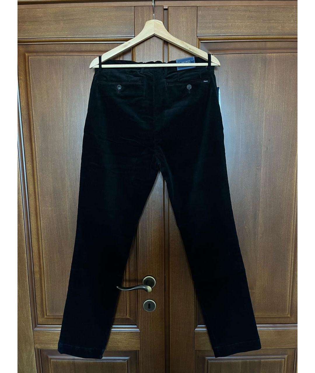 POLO RALPH LAUREN Черные хлопко-эластановые повседневные брюки, фото 3