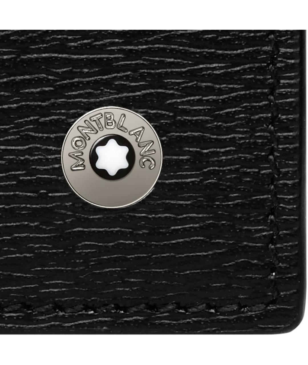 MONTBLANC Черный кожаный кошелек, фото 4
