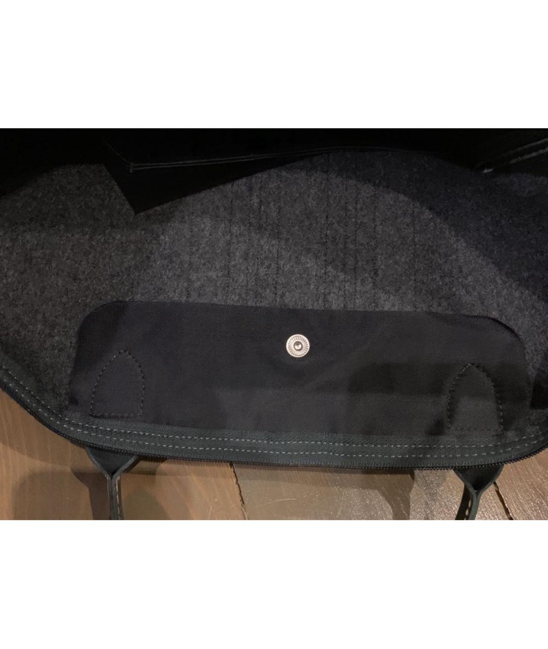 LONGCHAMP Антрацитовая шерстяная сумка с короткими ручками, фото 5