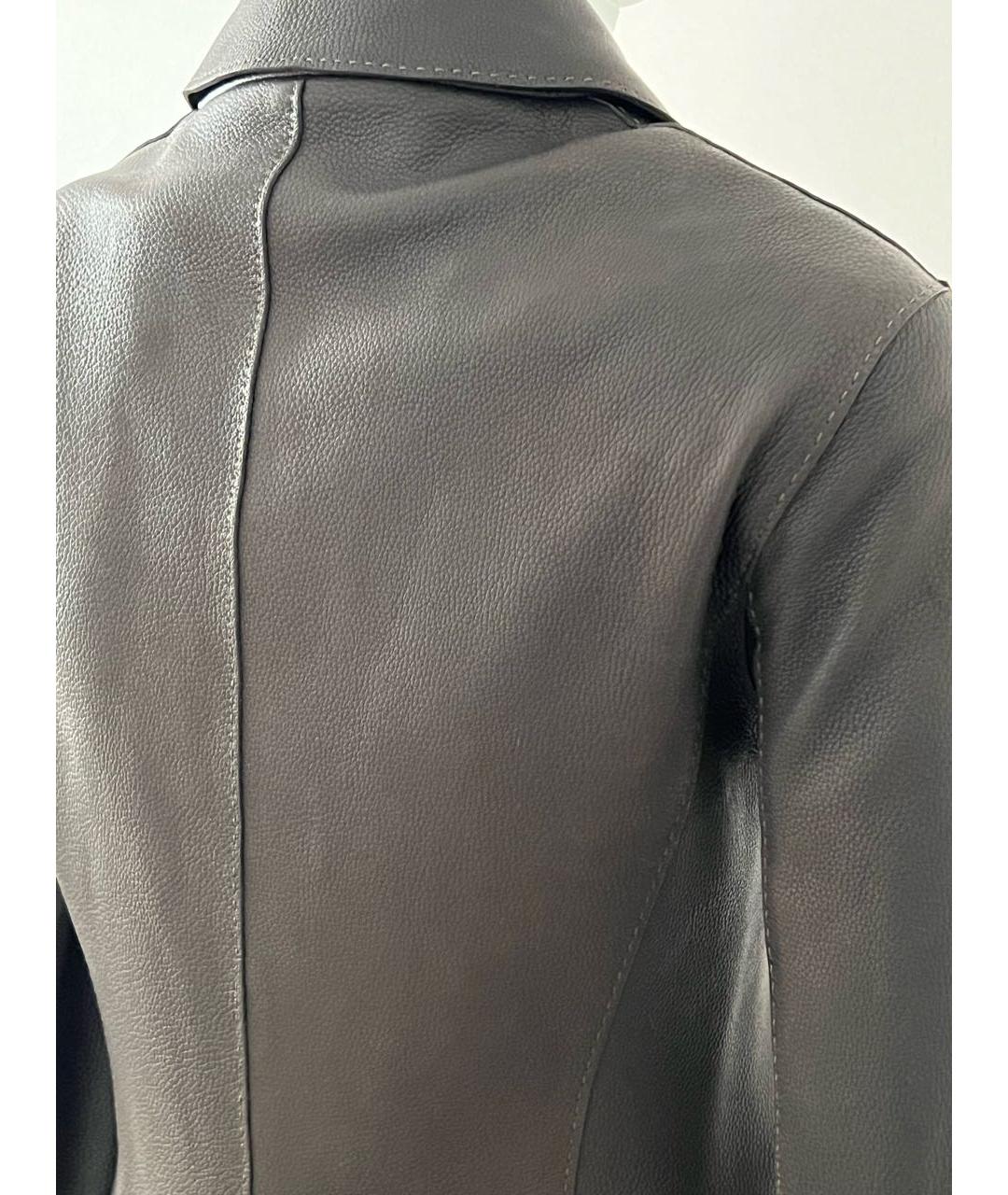 HERMES PRE-OWNED Коричневый кожаный жакет/пиджак, фото 6