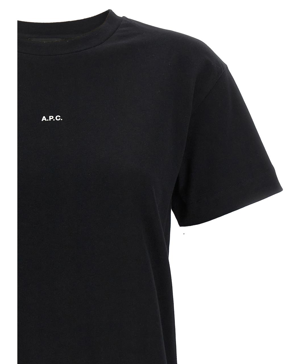 A.P.C. Черная хлопковая футболка, фото 2