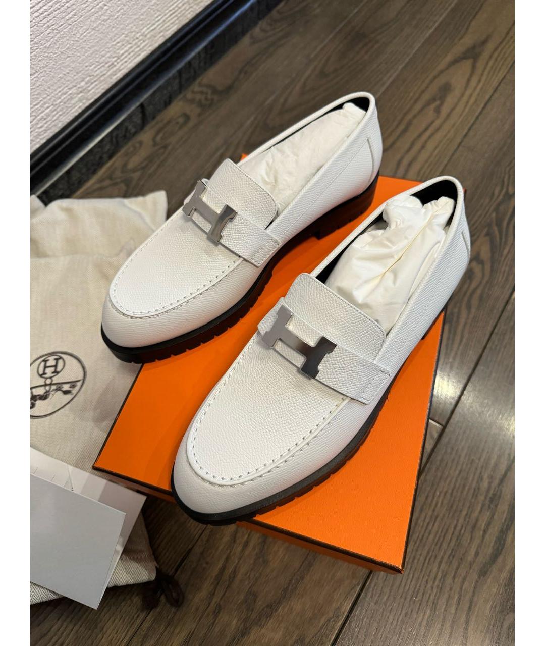 HERMES PRE-OWNED Белые кожаные лоферы, фото 2