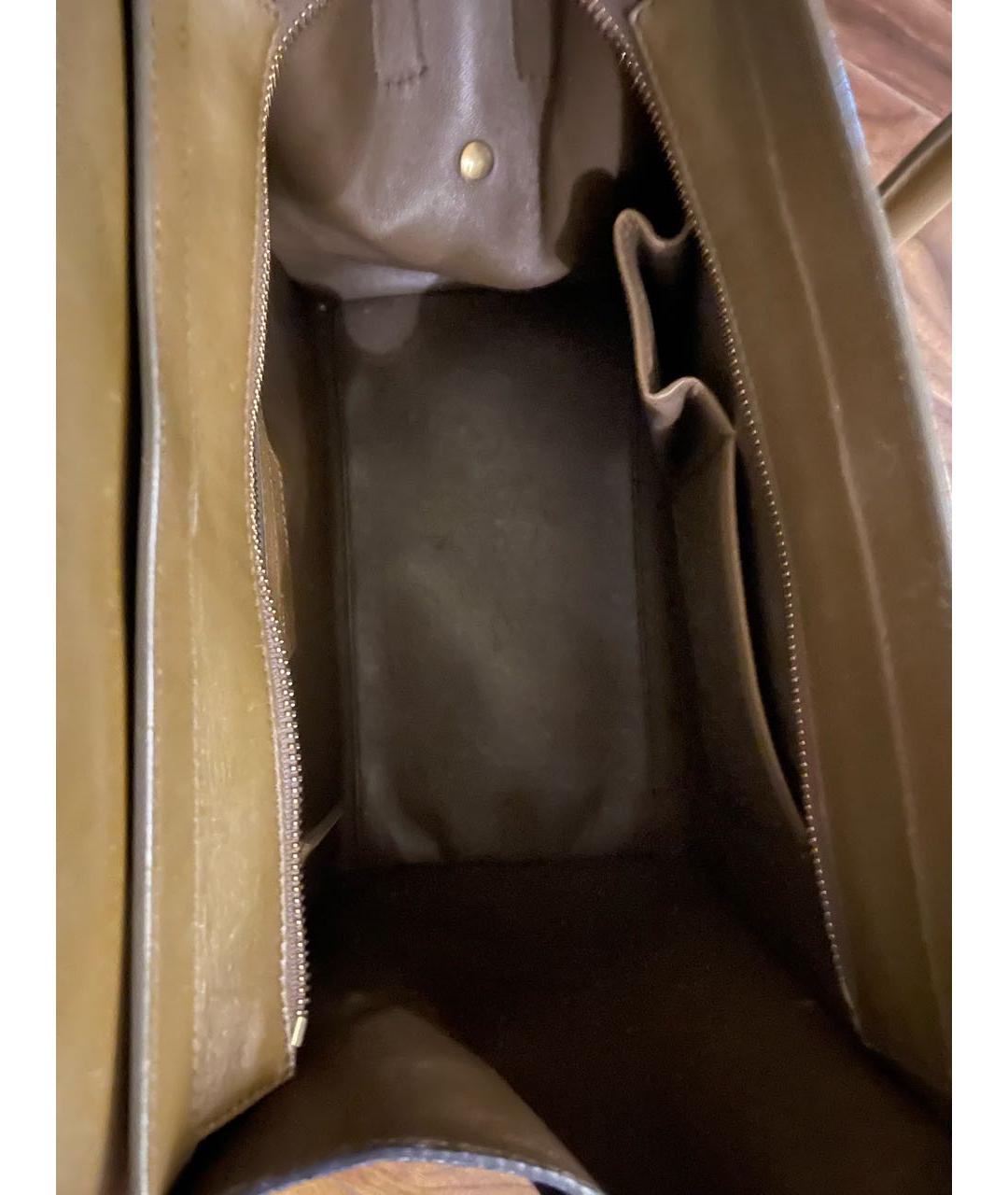 CELINE Мульти кожаная сумка с короткими ручками, фото 4