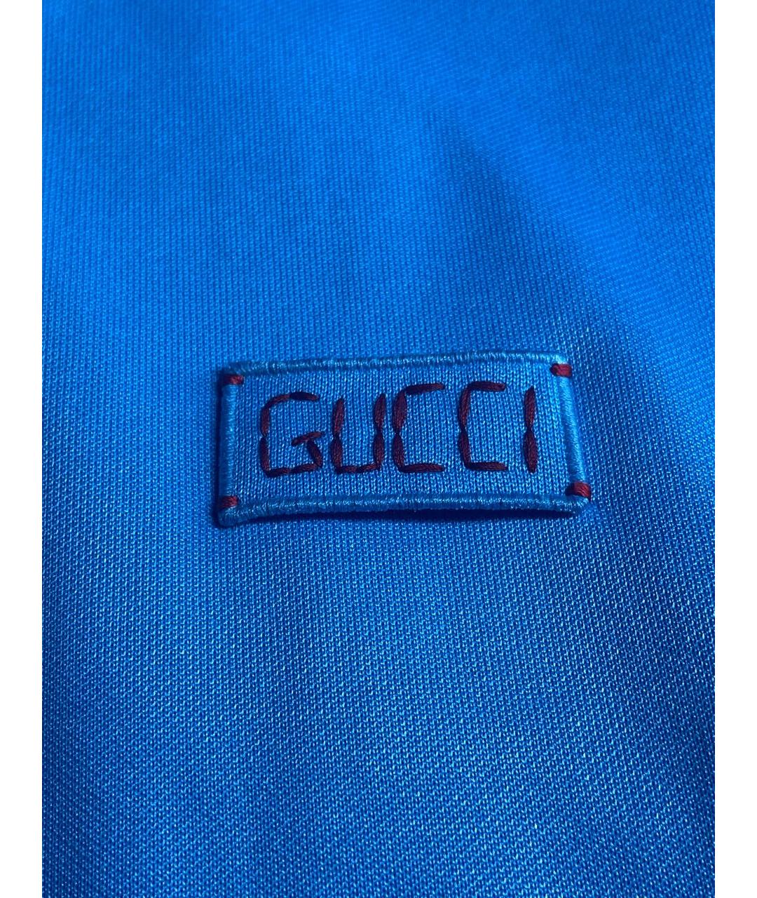 GUCCI Голубая полиэстеровая спортивная куртка, фото 4