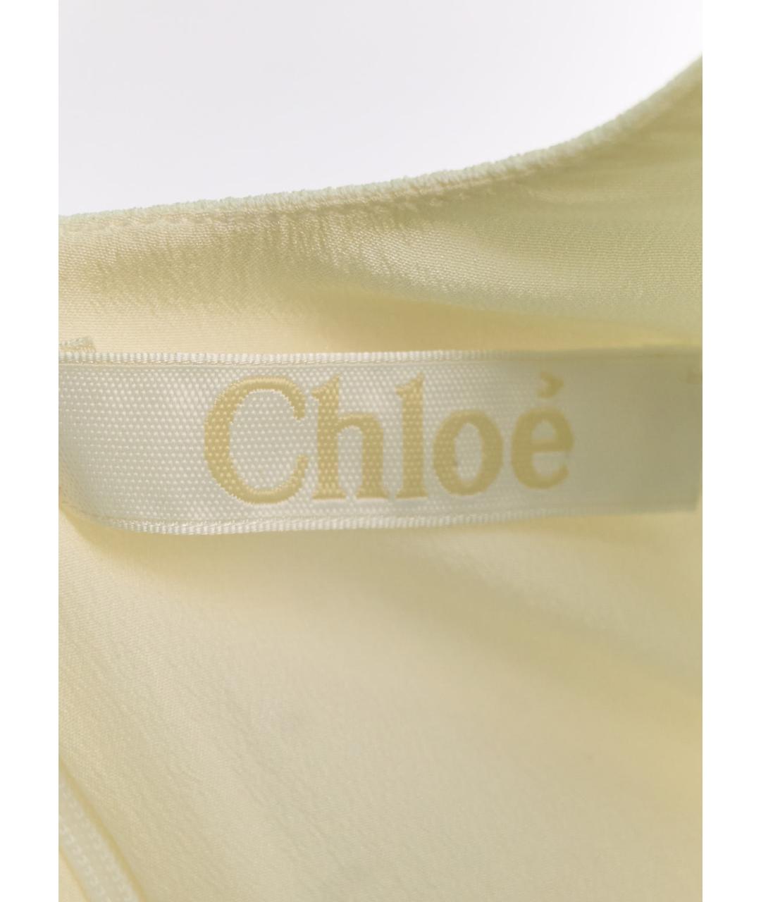 CHLOE Белое ацетатное коктейльное платье, фото 3