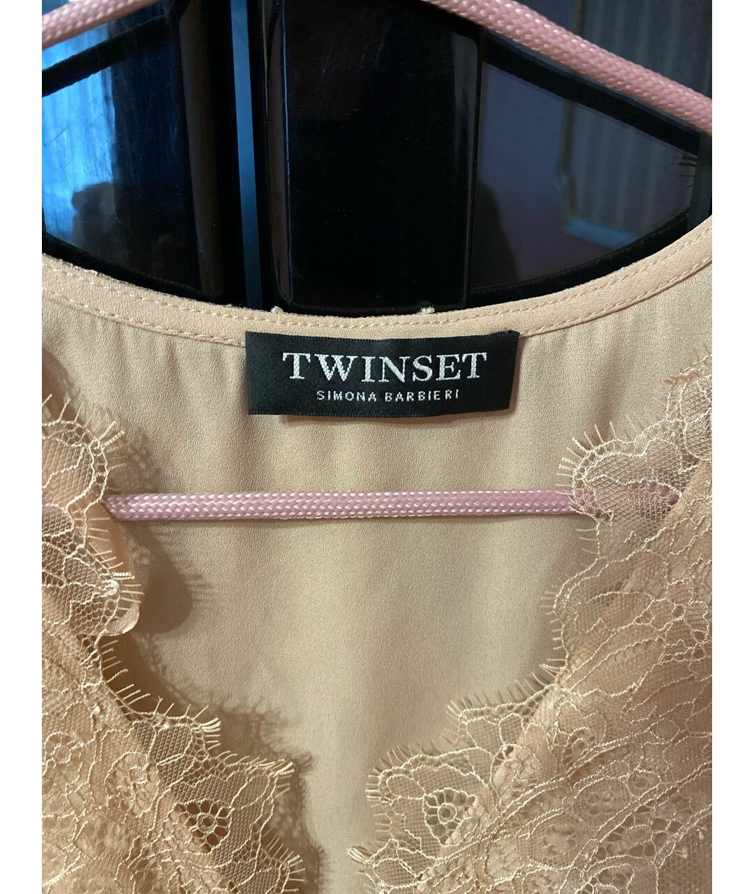 TWIN-SET Розовое кружевное вечернее платье, фото 3