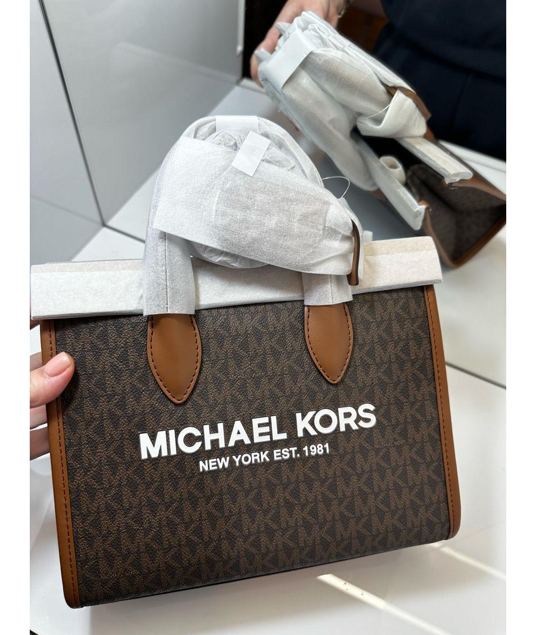 MICHAEL KORS Коричневая сумка тоут, фото 6