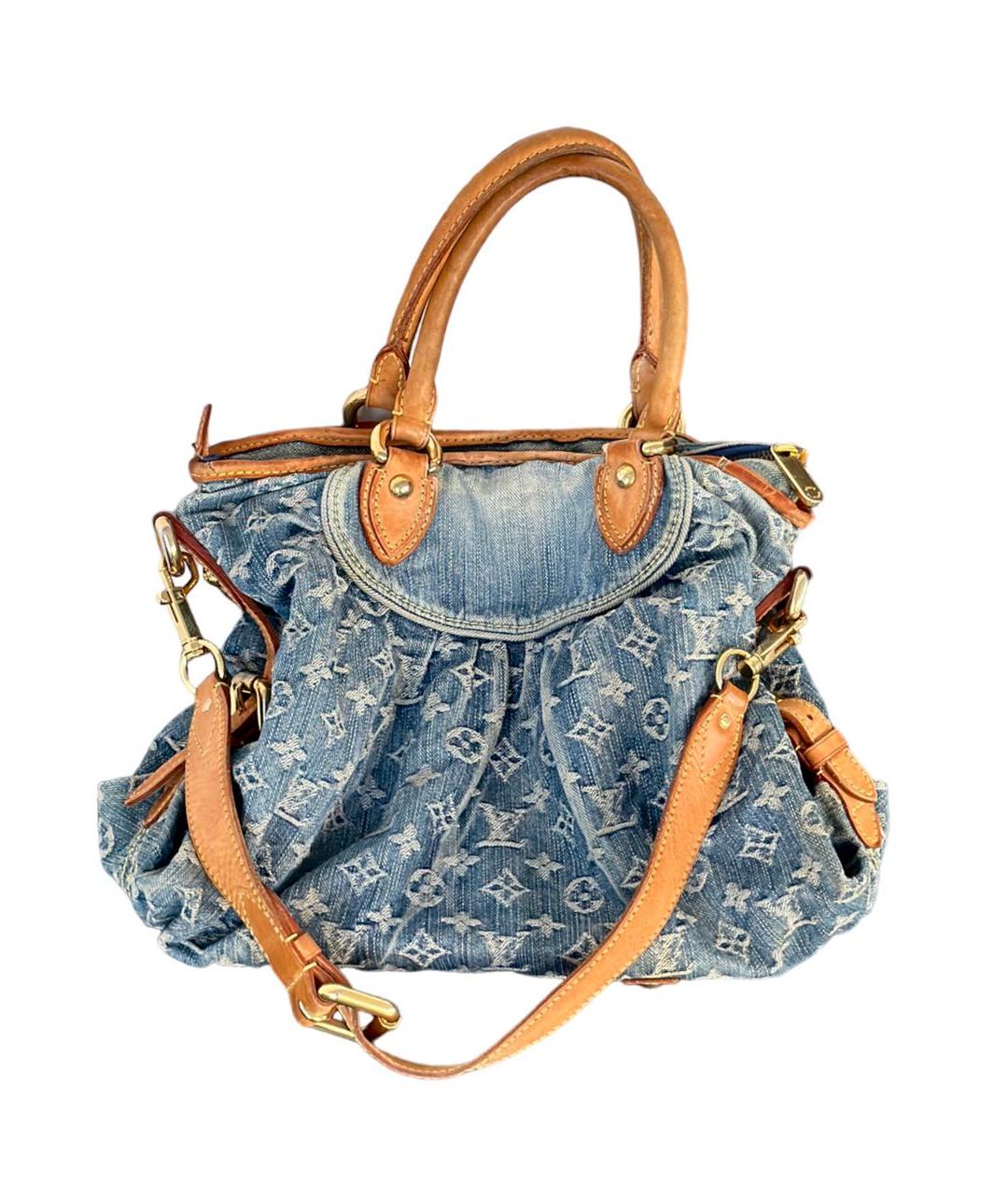 LOUIS VUITTON PRE-OWNED Голубая деним сумка с короткими ручками, фото 1