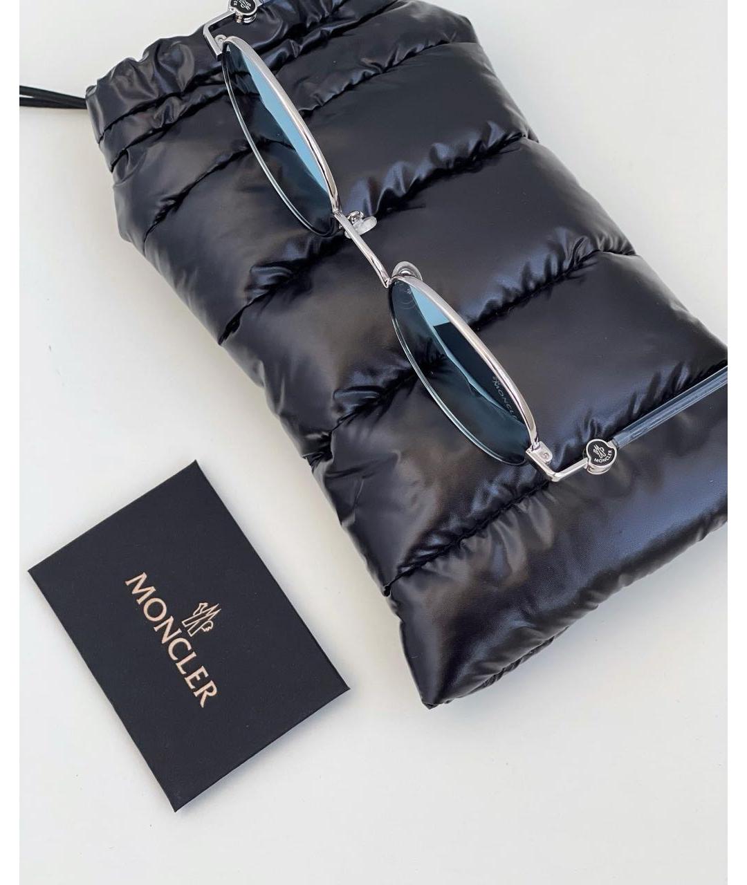 MONCLER Голубые пластиковые солнцезащитные очки, фото 7