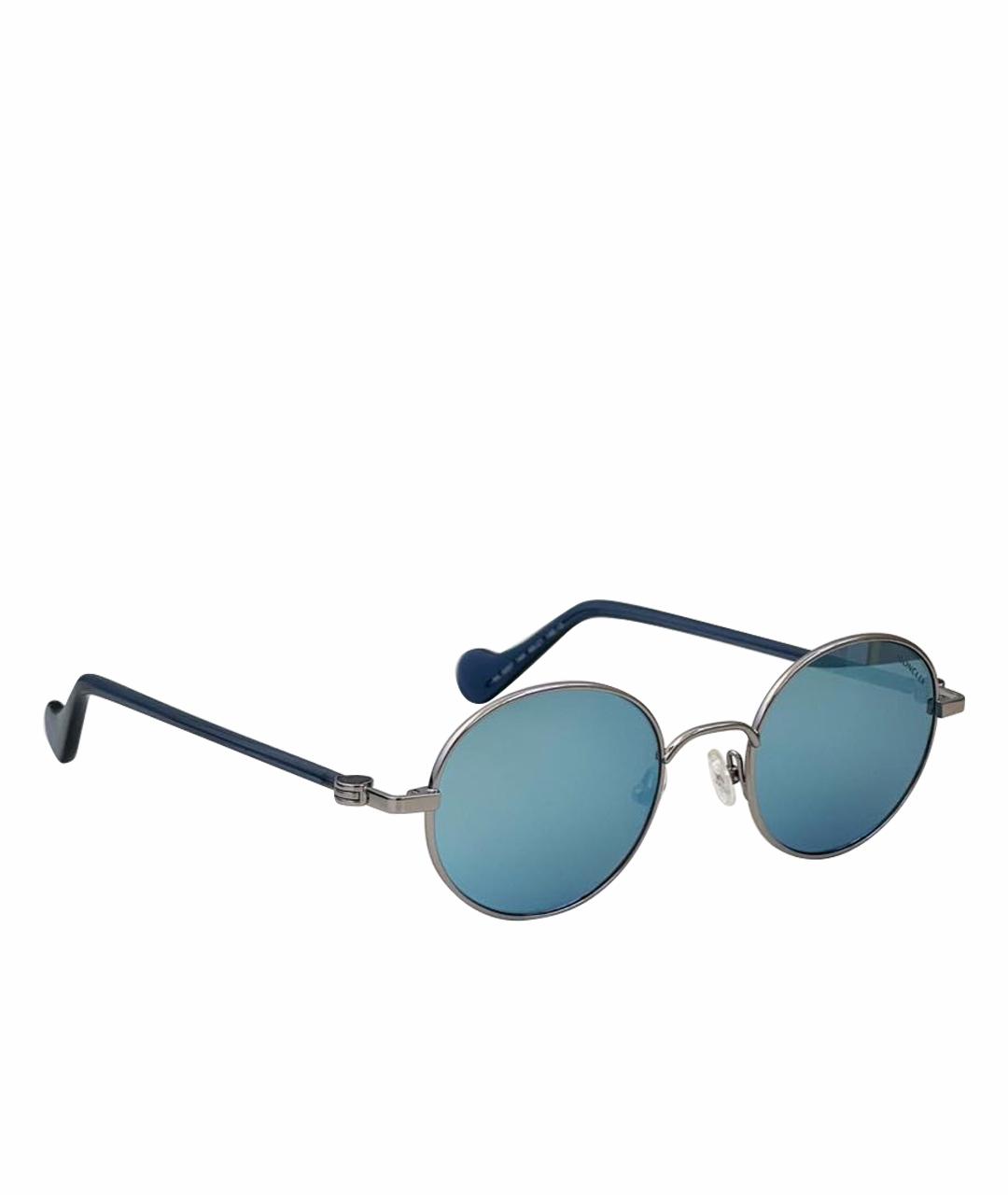 MONCLER Голубые пластиковые солнцезащитные очки, фото 1