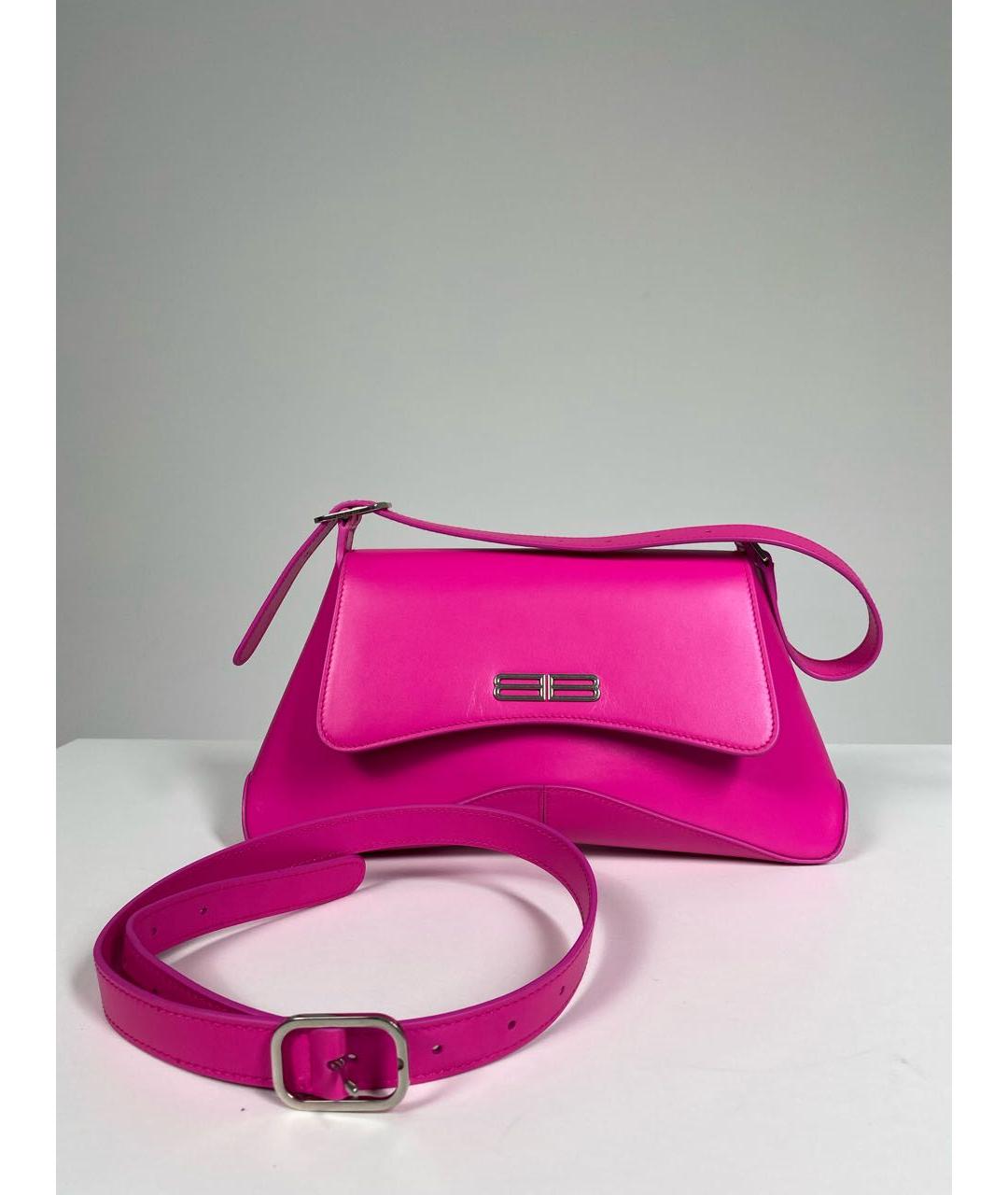 BALENCIAGA Розовая кожаная сумка с короткими ручками, фото 5
