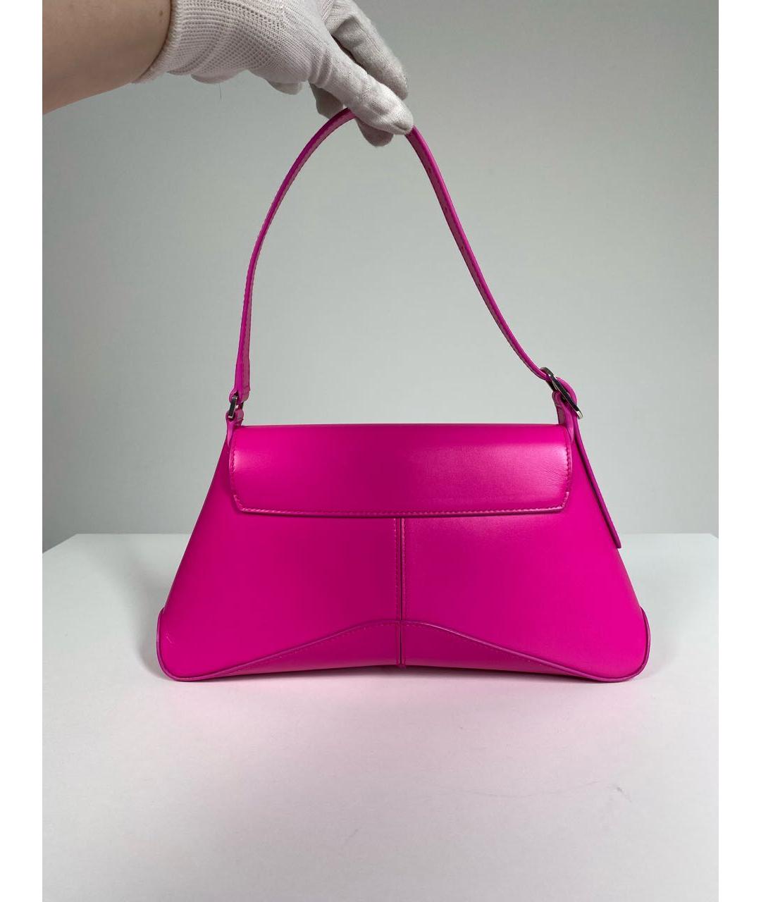 BALENCIAGA Розовая кожаная сумка с короткими ручками, фото 2