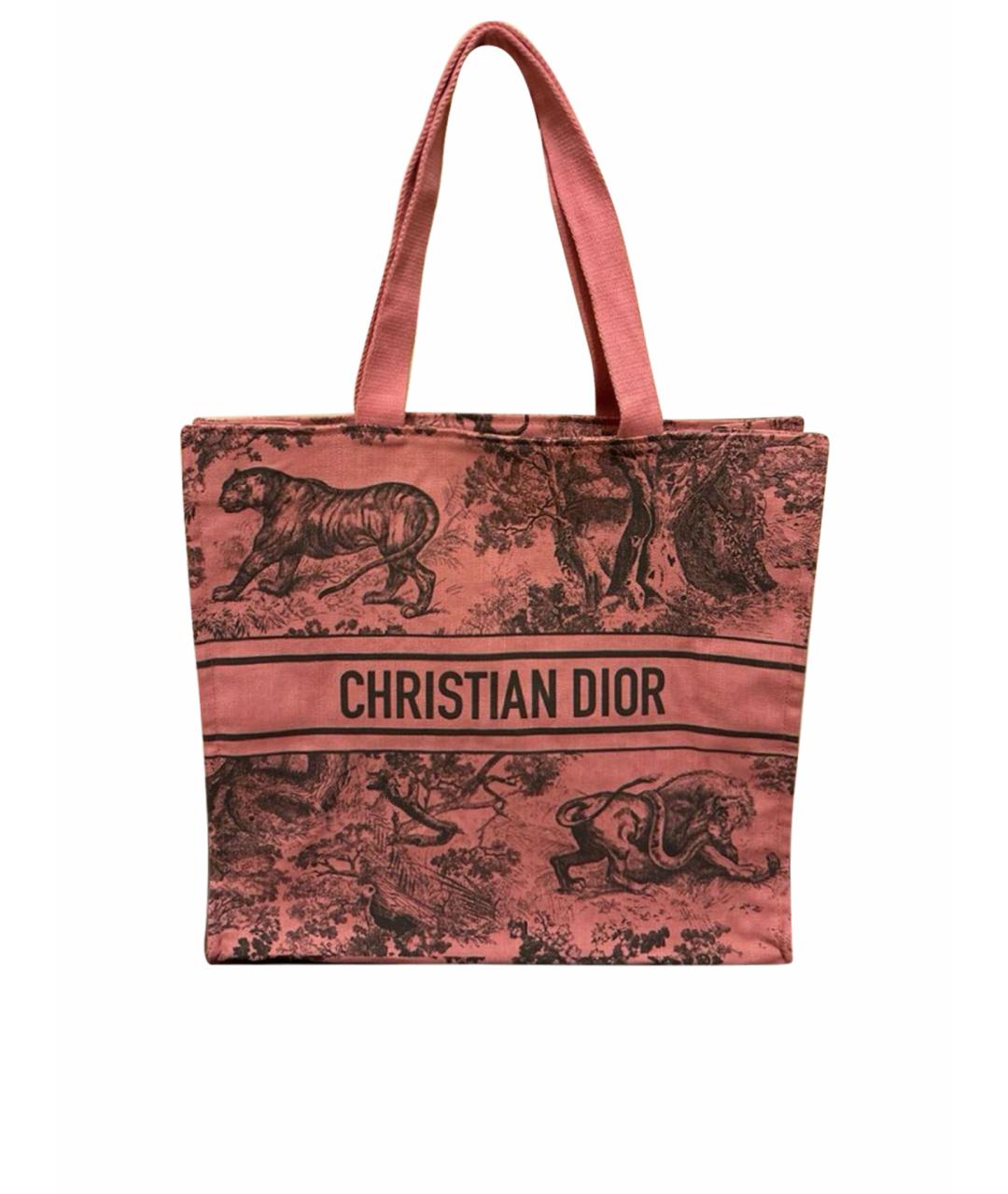 CHRISTIAN DIOR PRE-OWNED Розовая тканевая сумка тоут, фото 1