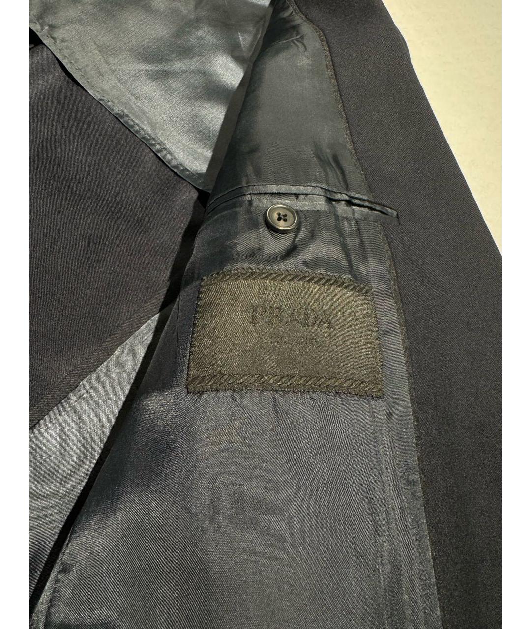 PRADA Темно-синий шерстяной пиджак, фото 5