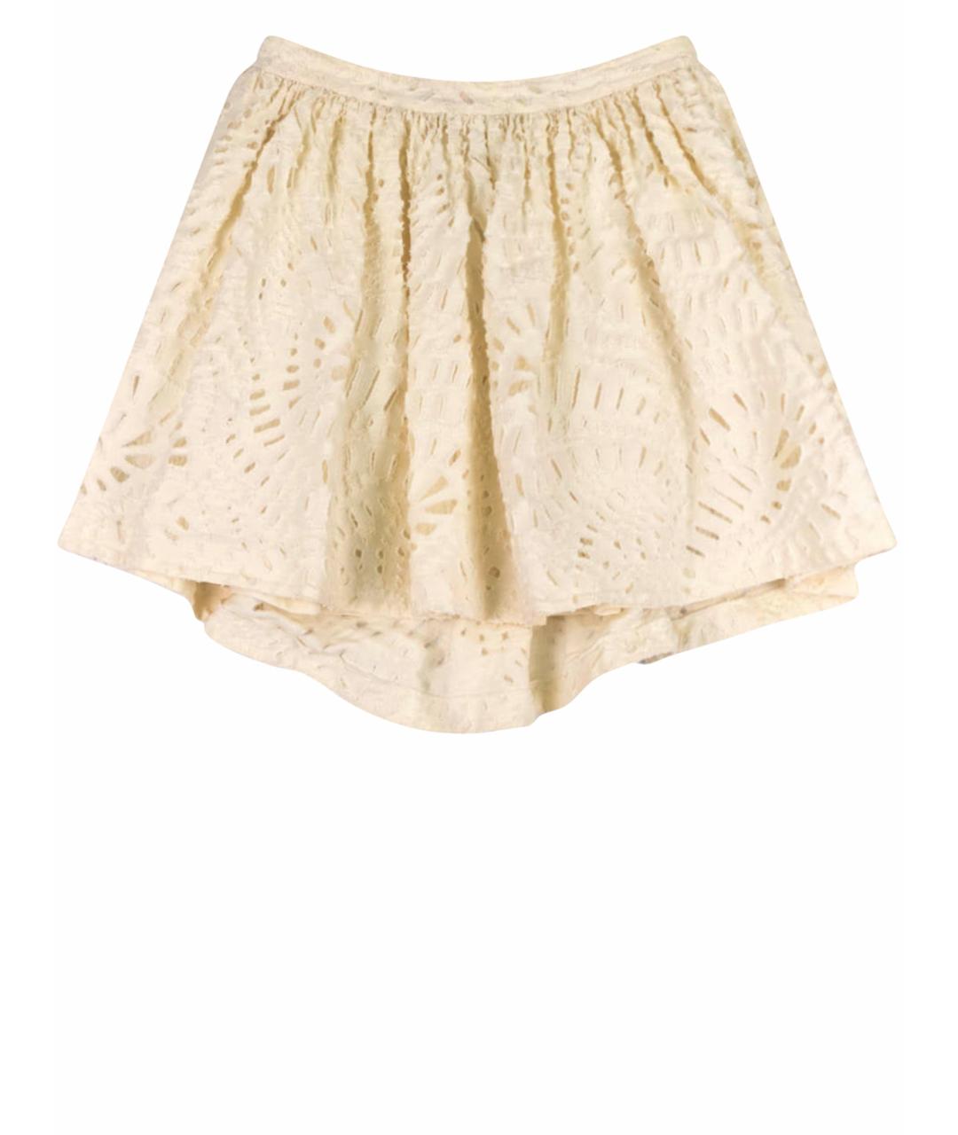 MSGM Бежевая хлопковая юбка мини, фото 1