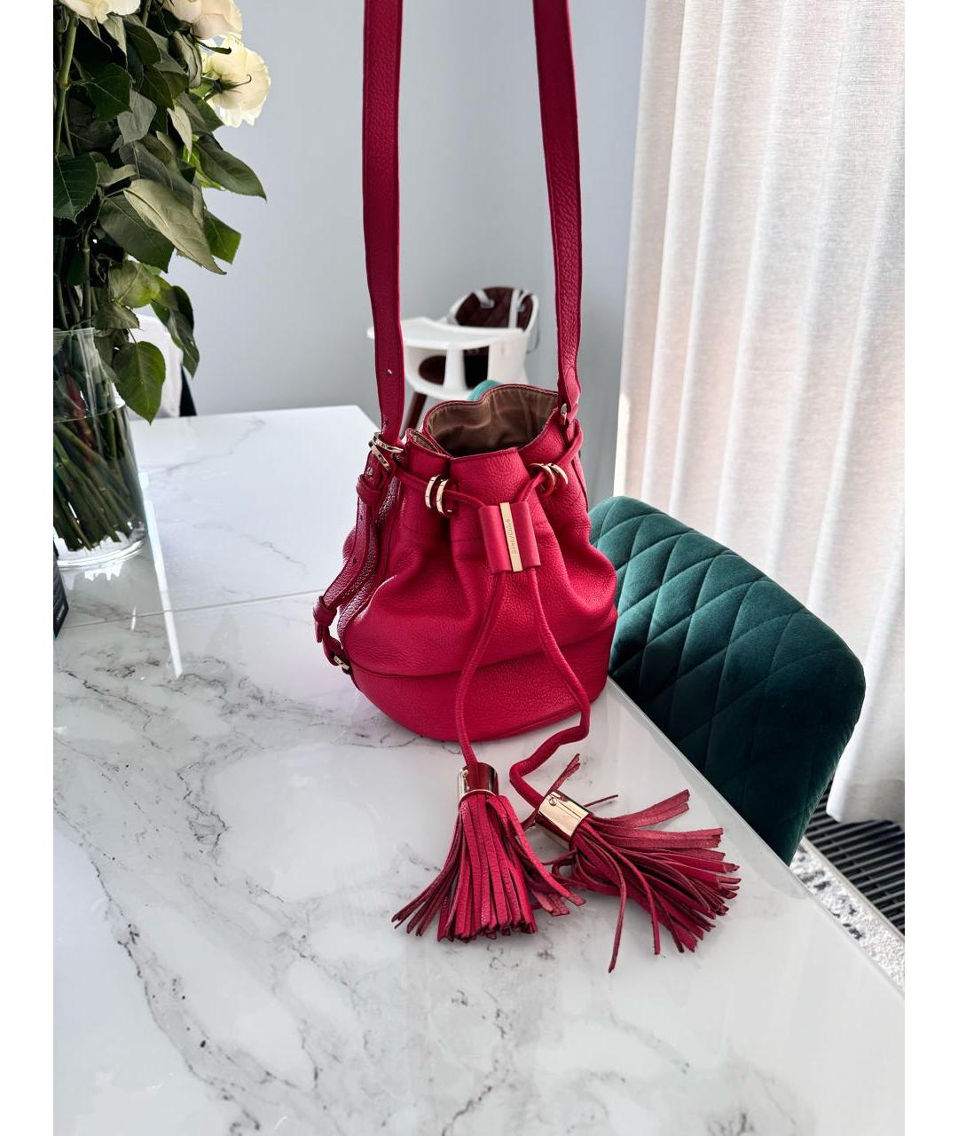 SEE BY CHLOE Розовая кожаная сумка через плечо, фото 6