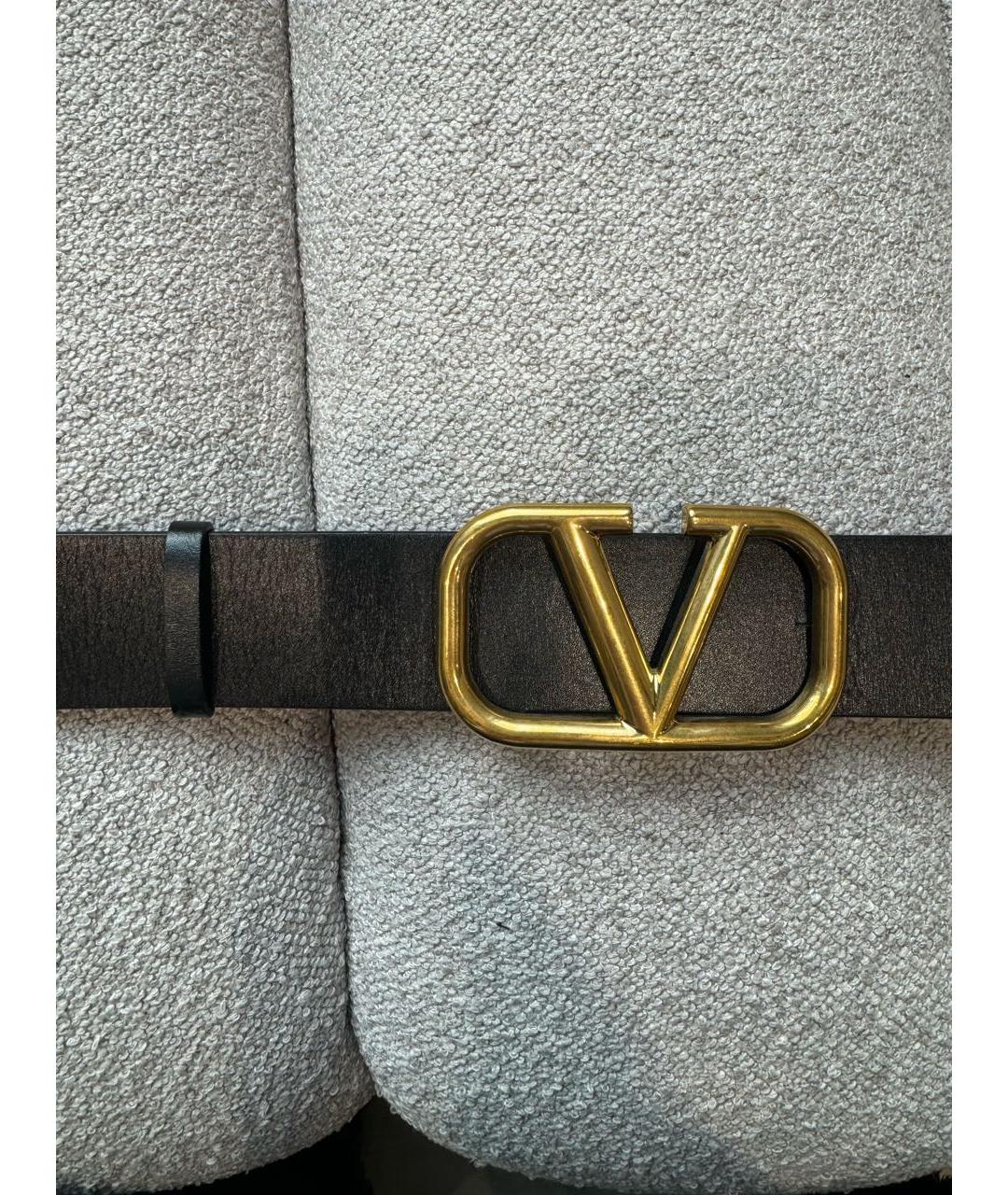 VALENTINO Черный кожаный ремень, фото 2