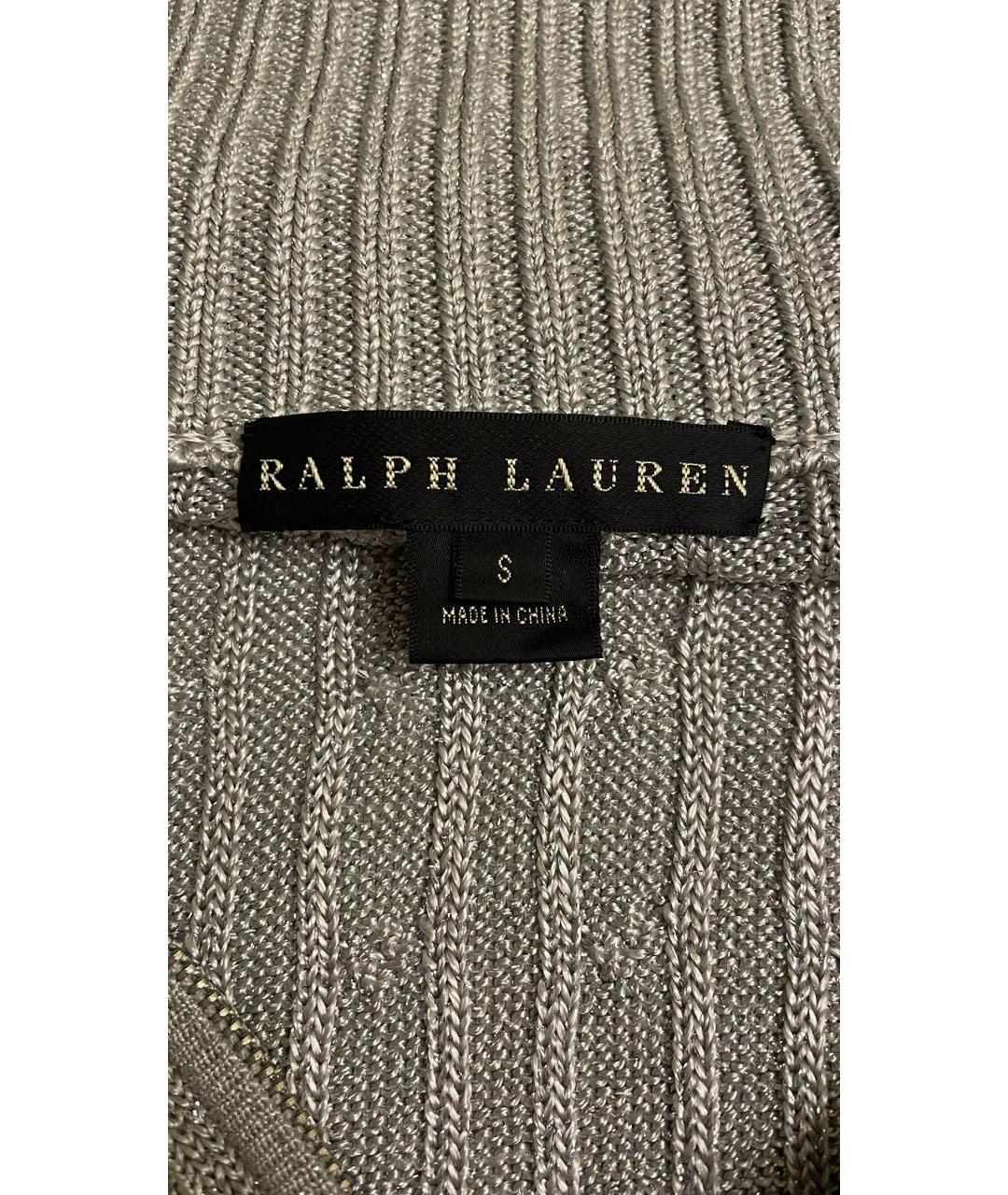 RALPH LAUREN Серебрянный ацетатный кардиган, фото 4