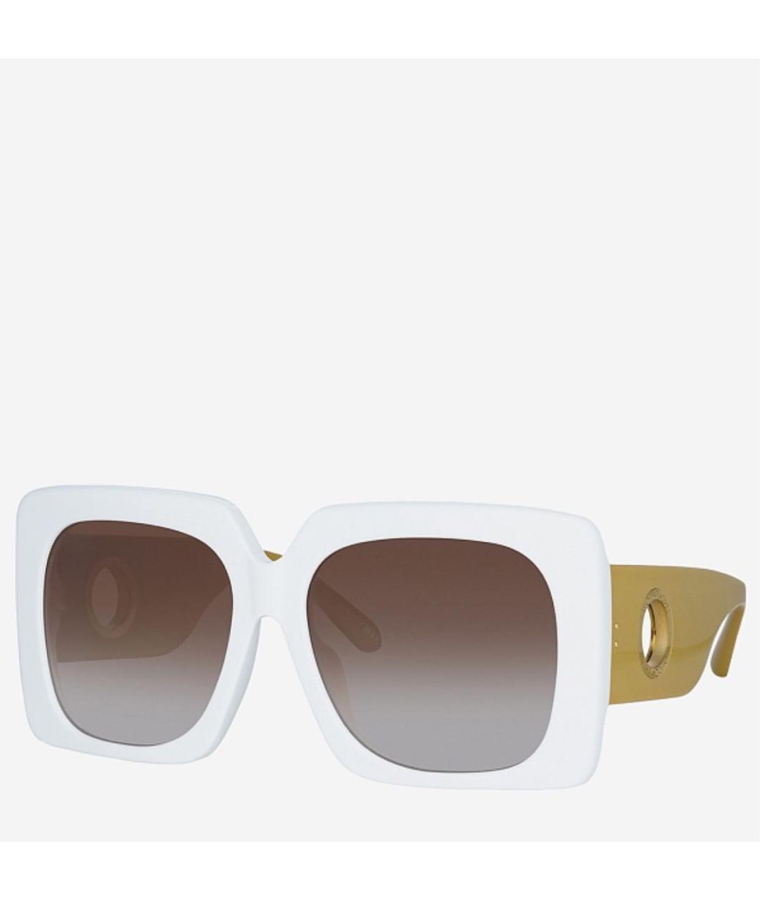 LINDA FARROW Белые пластиковые солнцезащитные очки, фото 9