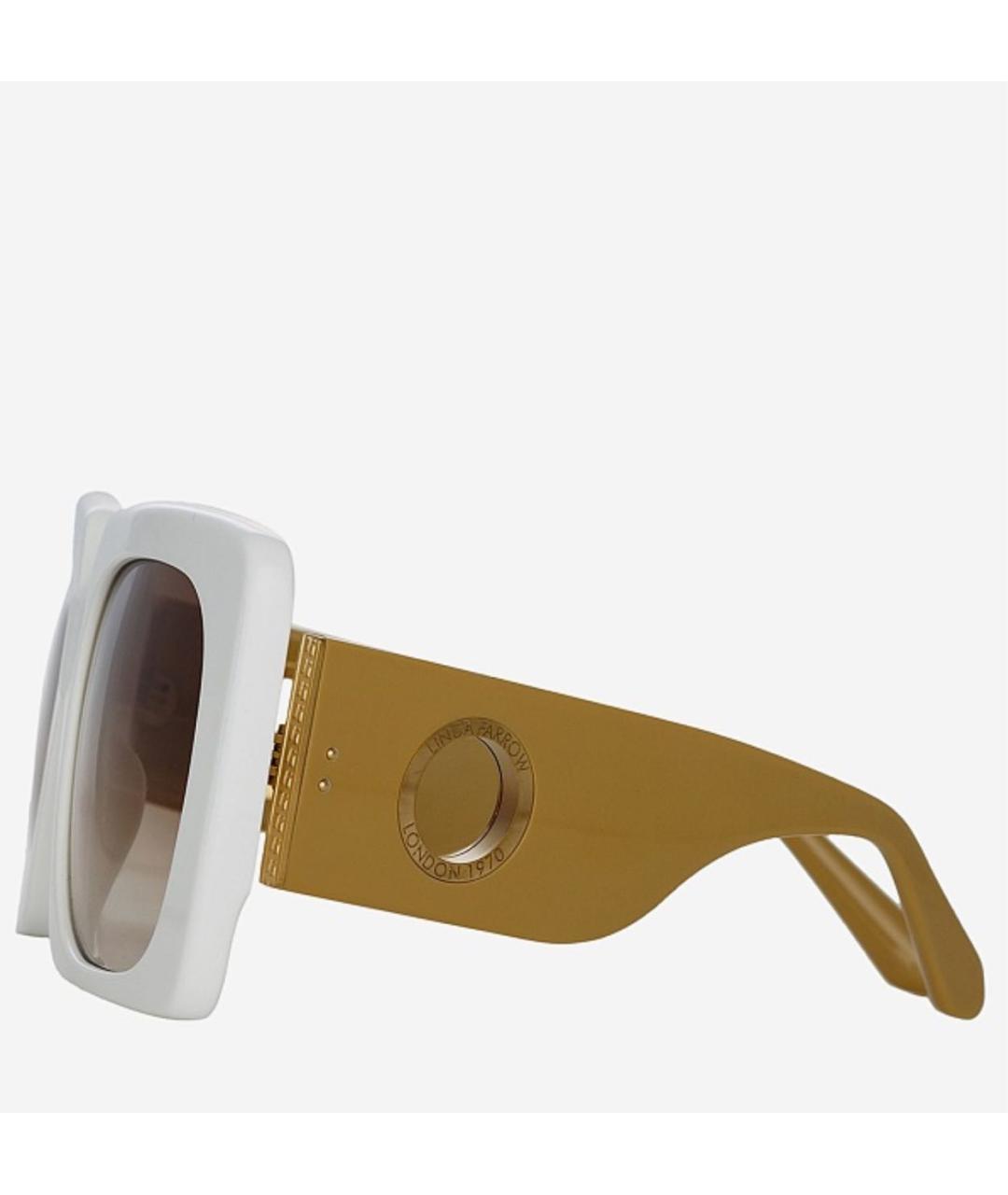 LINDA FARROW Белые пластиковые солнцезащитные очки, фото 2