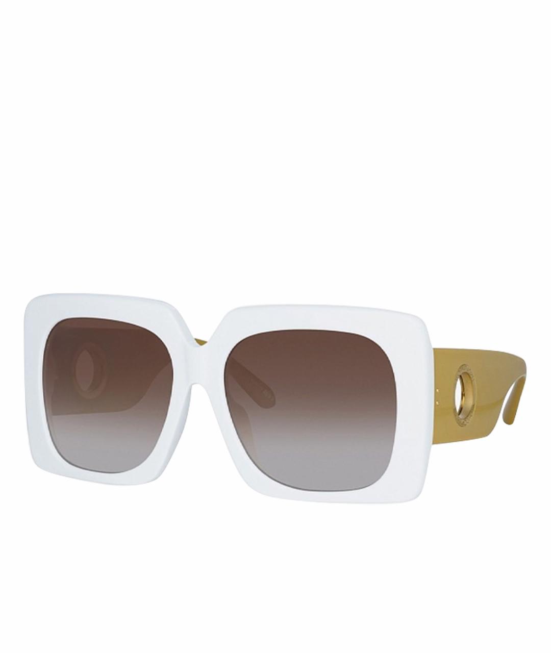 LINDA FARROW Белые пластиковые солнцезащитные очки, фото 1