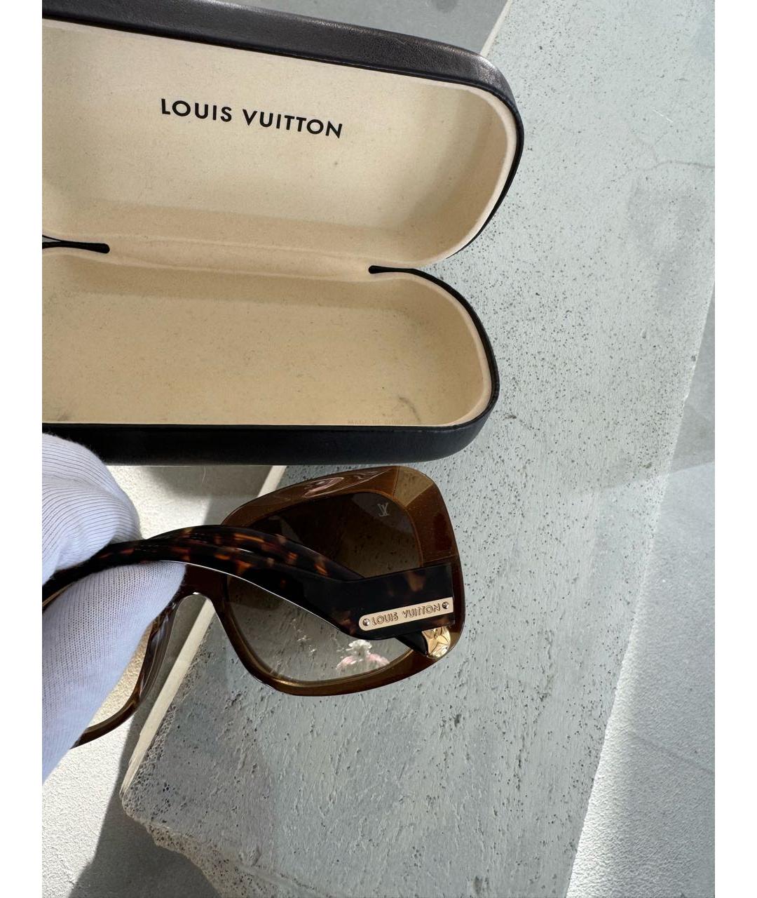 LOUIS VUITTON PRE-OWNED Коричневые пластиковые солнцезащитные очки, фото 3