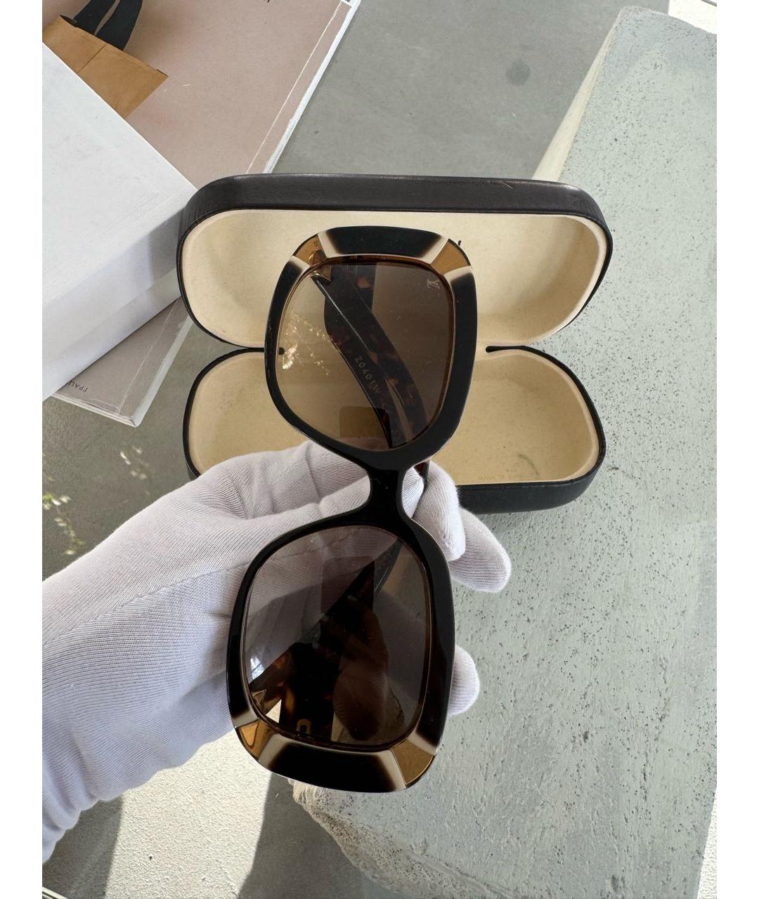 LOUIS VUITTON PRE-OWNED Коричневые пластиковые солнцезащитные очки, фото 4