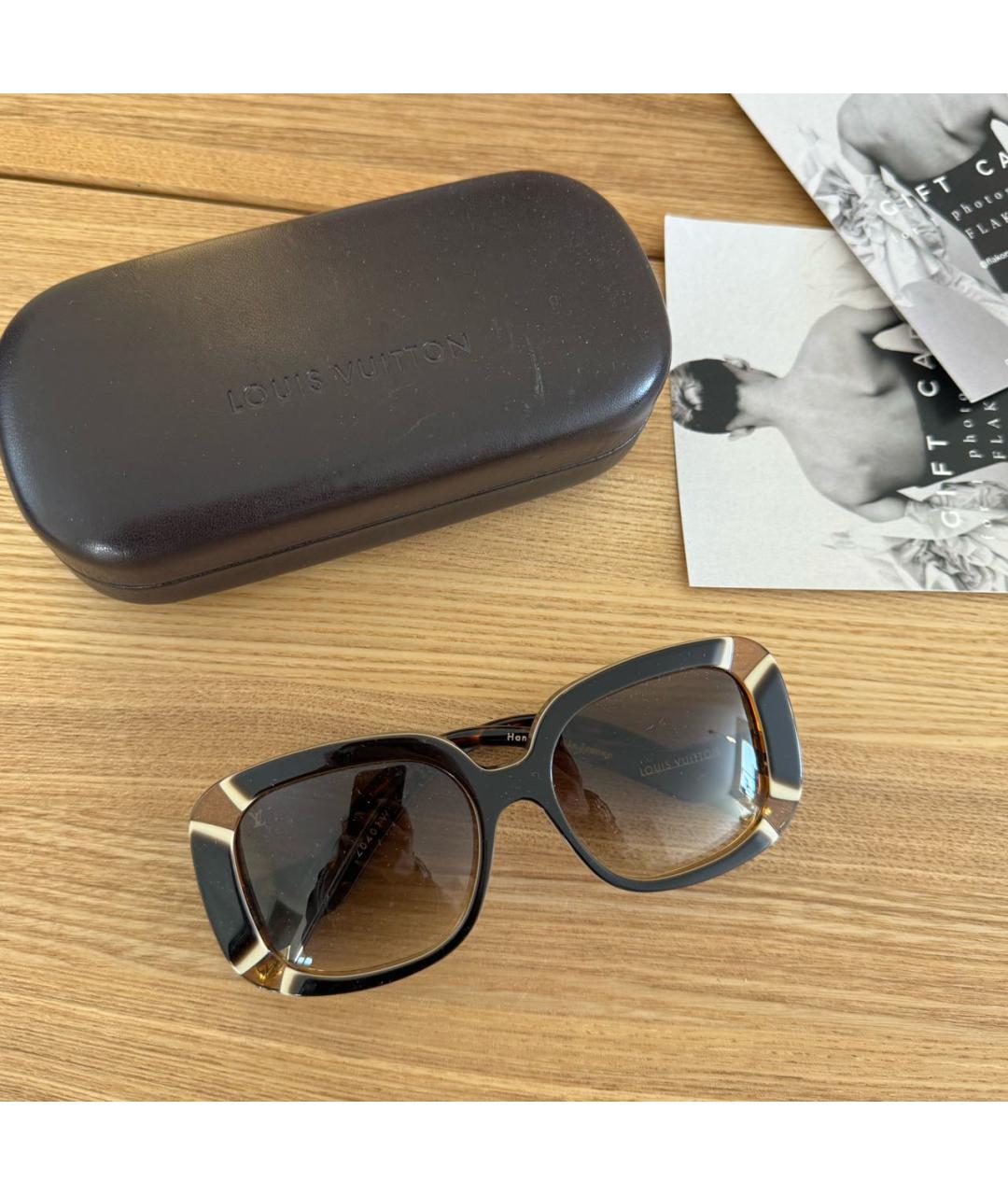 LOUIS VUITTON PRE-OWNED Коричневые пластиковые солнцезащитные очки, фото 8