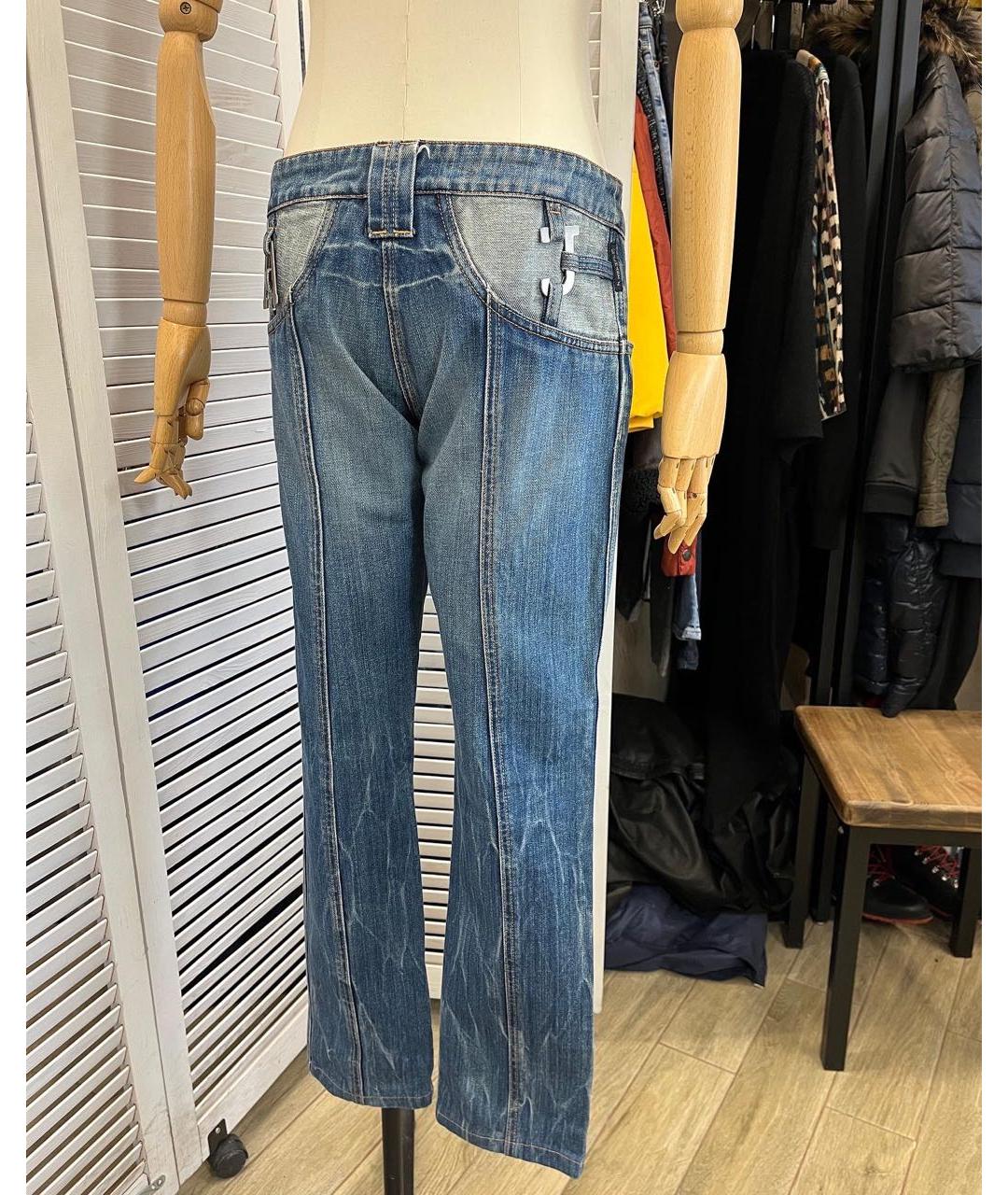 ARMANI JEANS Синие хлопко-эластановые прямые джинсы, фото 3