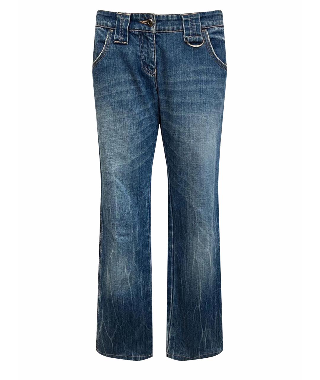 ARMANI JEANS Синие хлопко-эластановые прямые джинсы, фото 1