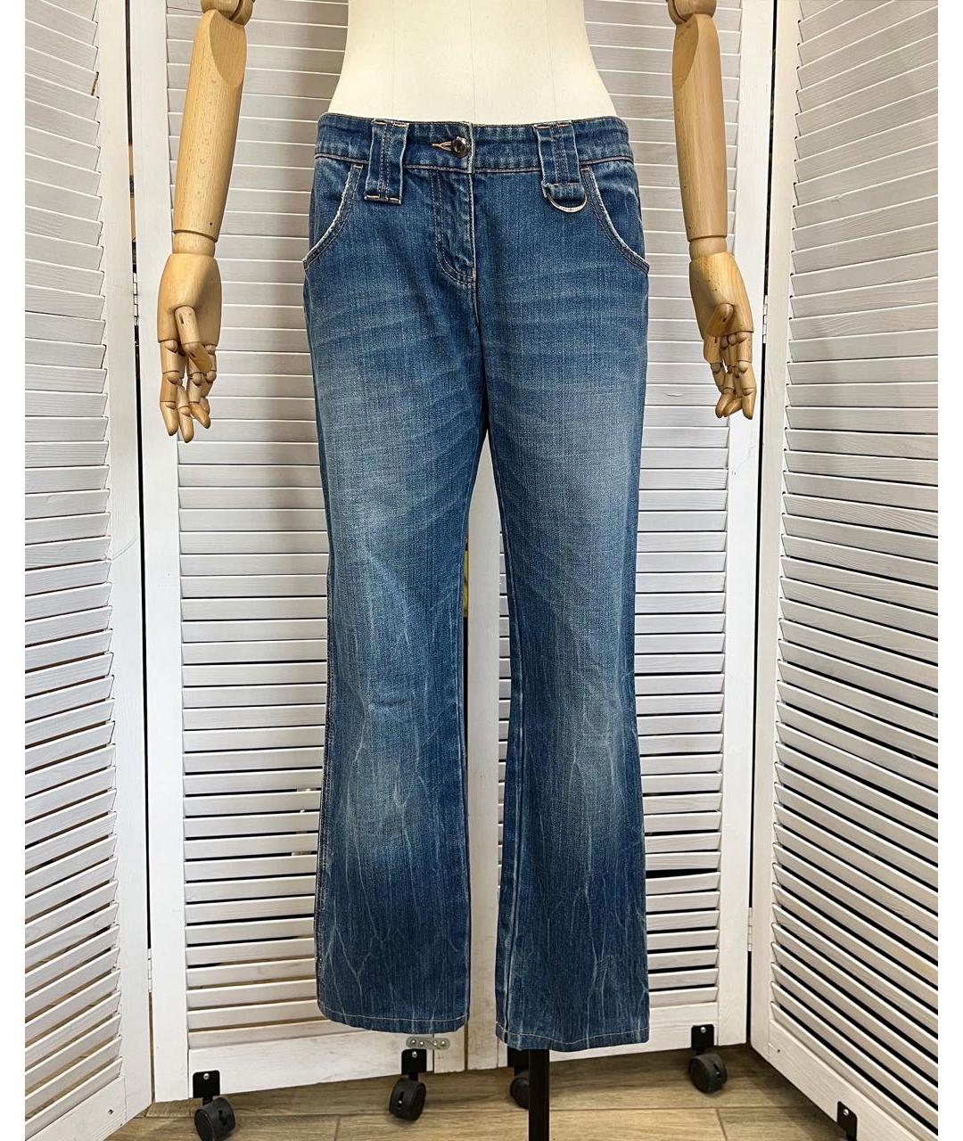 ARMANI JEANS Синие хлопко-эластановые прямые джинсы, фото 8