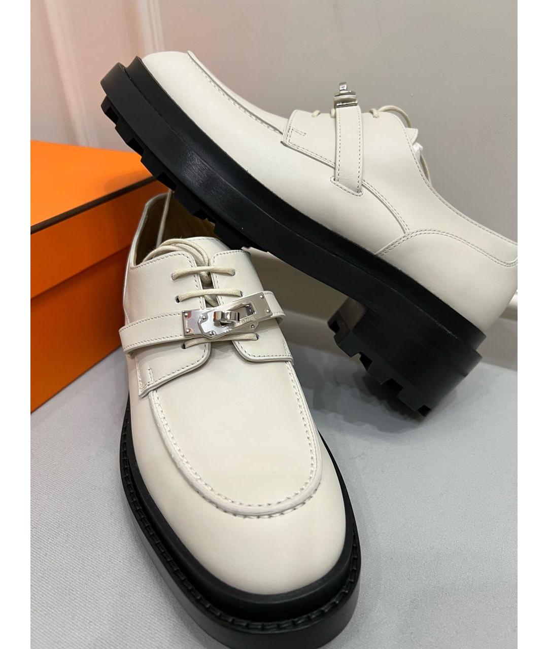HERMES PRE-OWNED Белые кожаные ботинки, фото 4