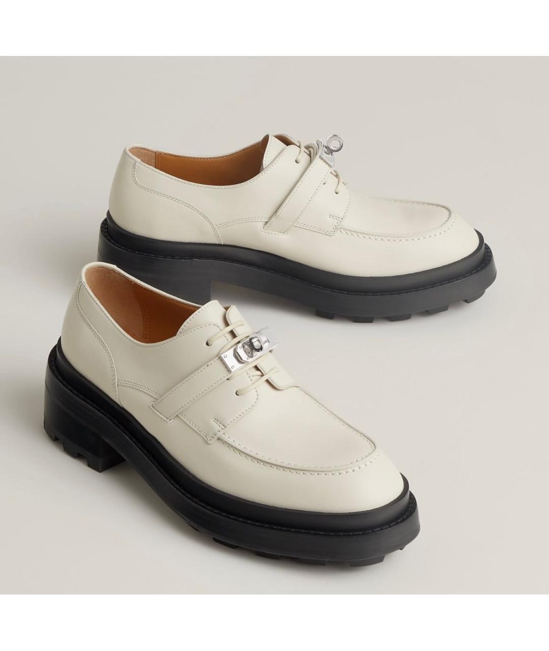 HERMES Белые кожаные ботинки, фото 3