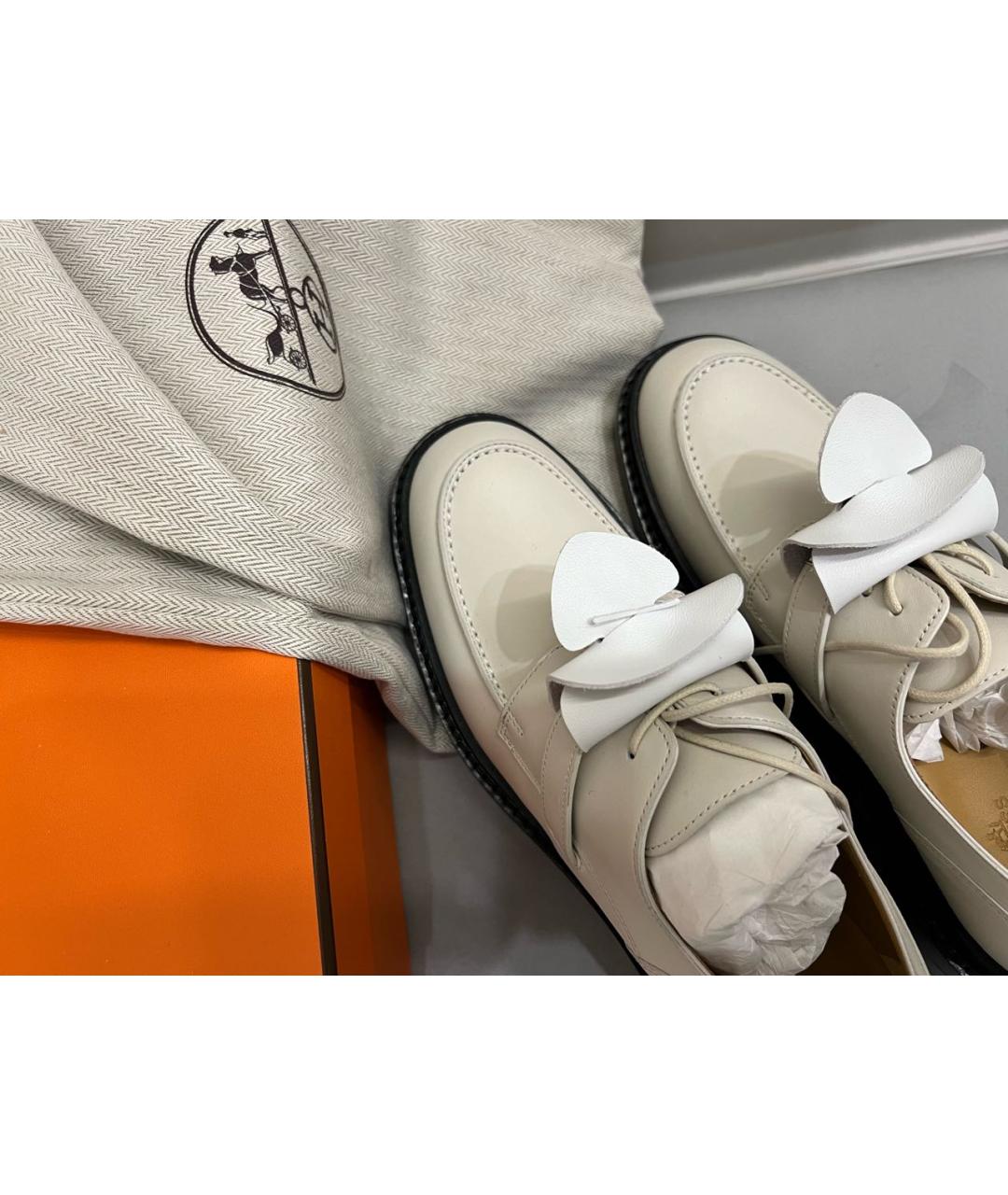 HERMES PRE-OWNED Белые кожаные ботинки, фото 8