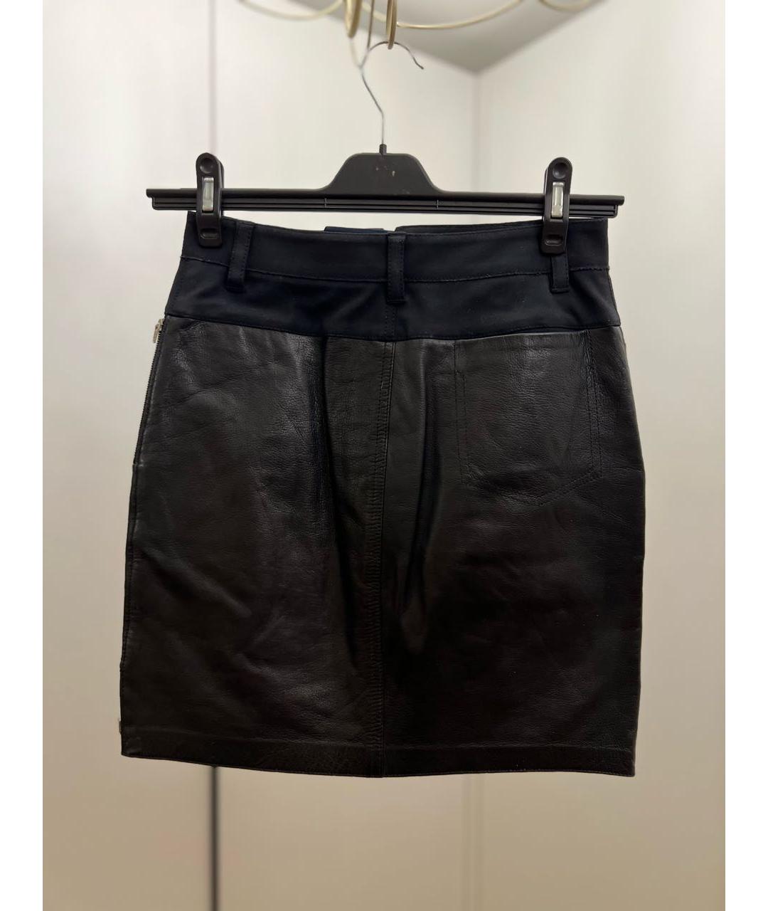 3.1 PHILLIP LIM Черная кожаная юбка мини, фото 8