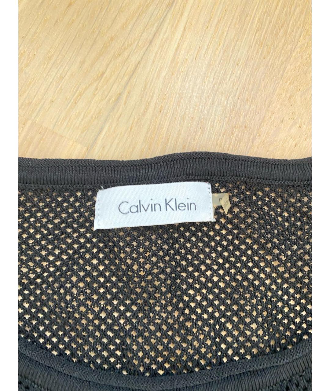 CALVIN KLEIN Черное хлопковое повседневное платье, фото 4