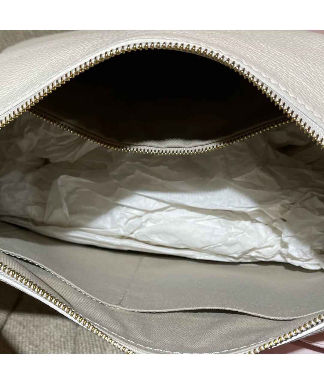 COCCINELLE Белая кожаная сумка с короткими ручками, фото 7