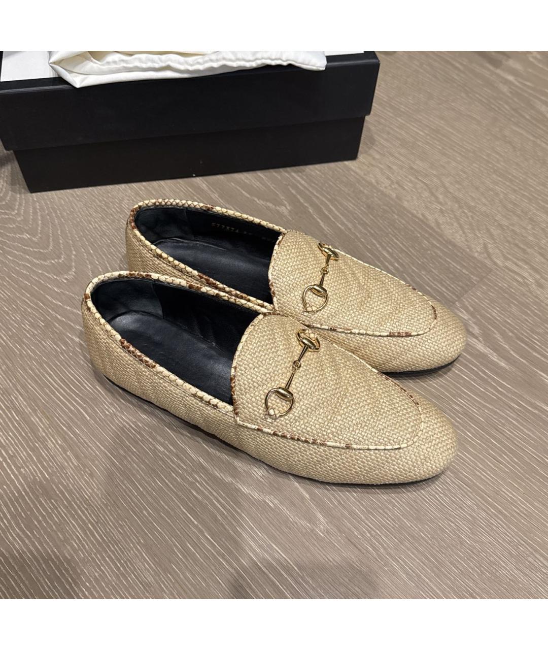 GUCCI Бежевые лоферы, фото 4
