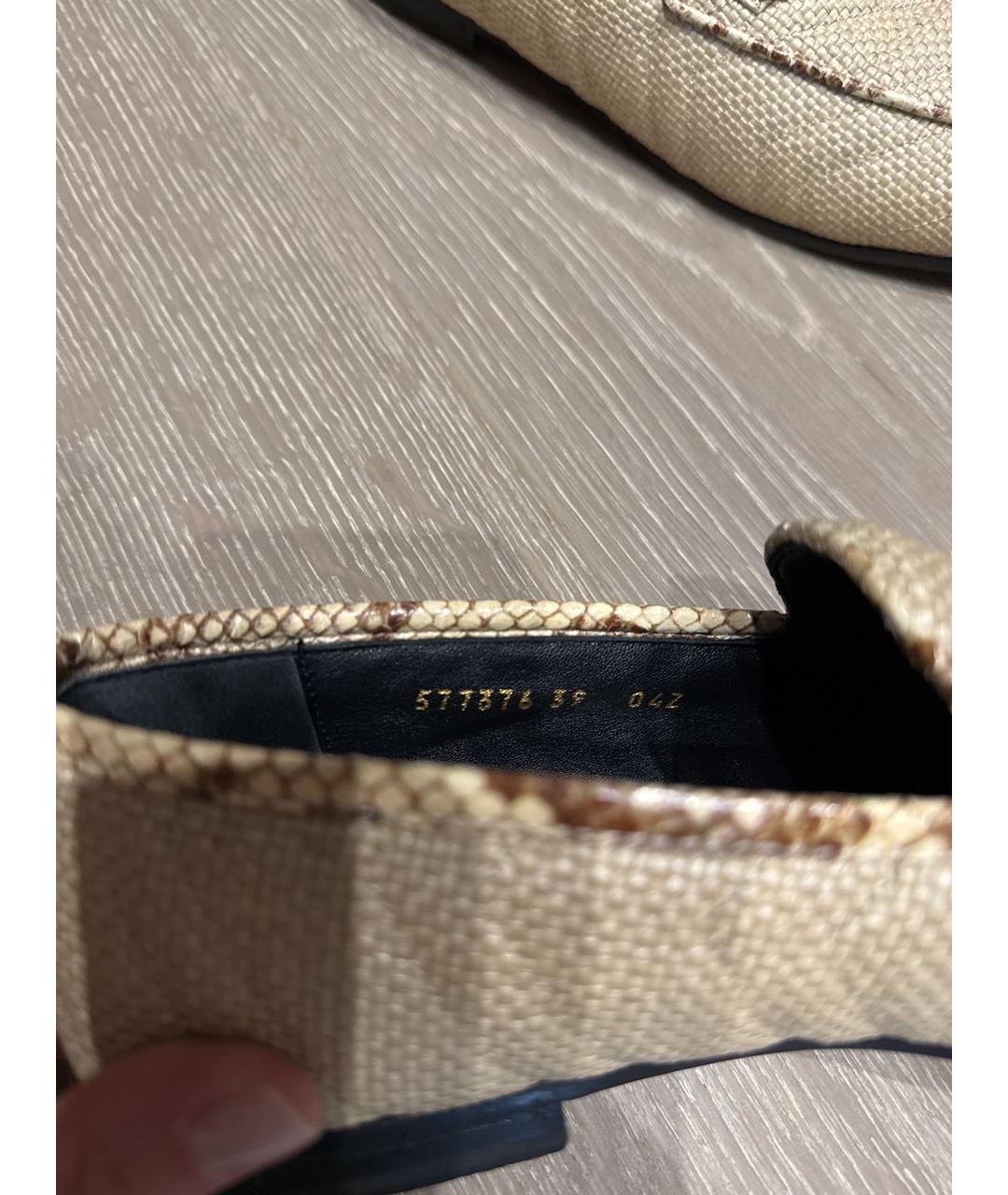 GUCCI Бежевые лоферы, фото 6