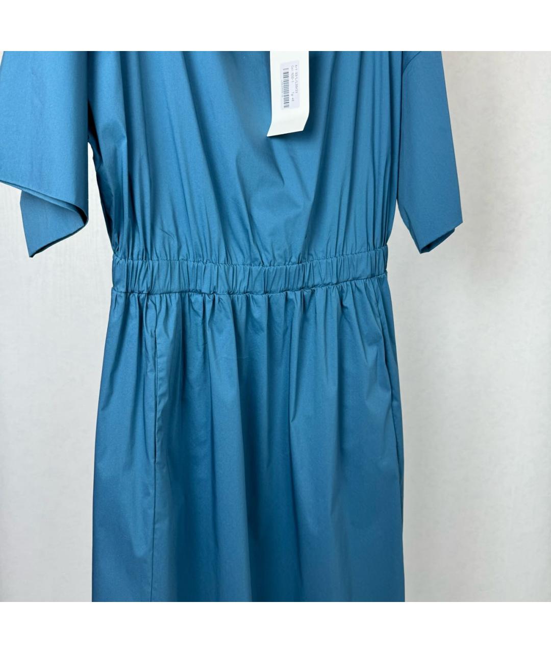 LIVIANA CONTI Синее хлопко-эластановое повседневное платье, фото 4