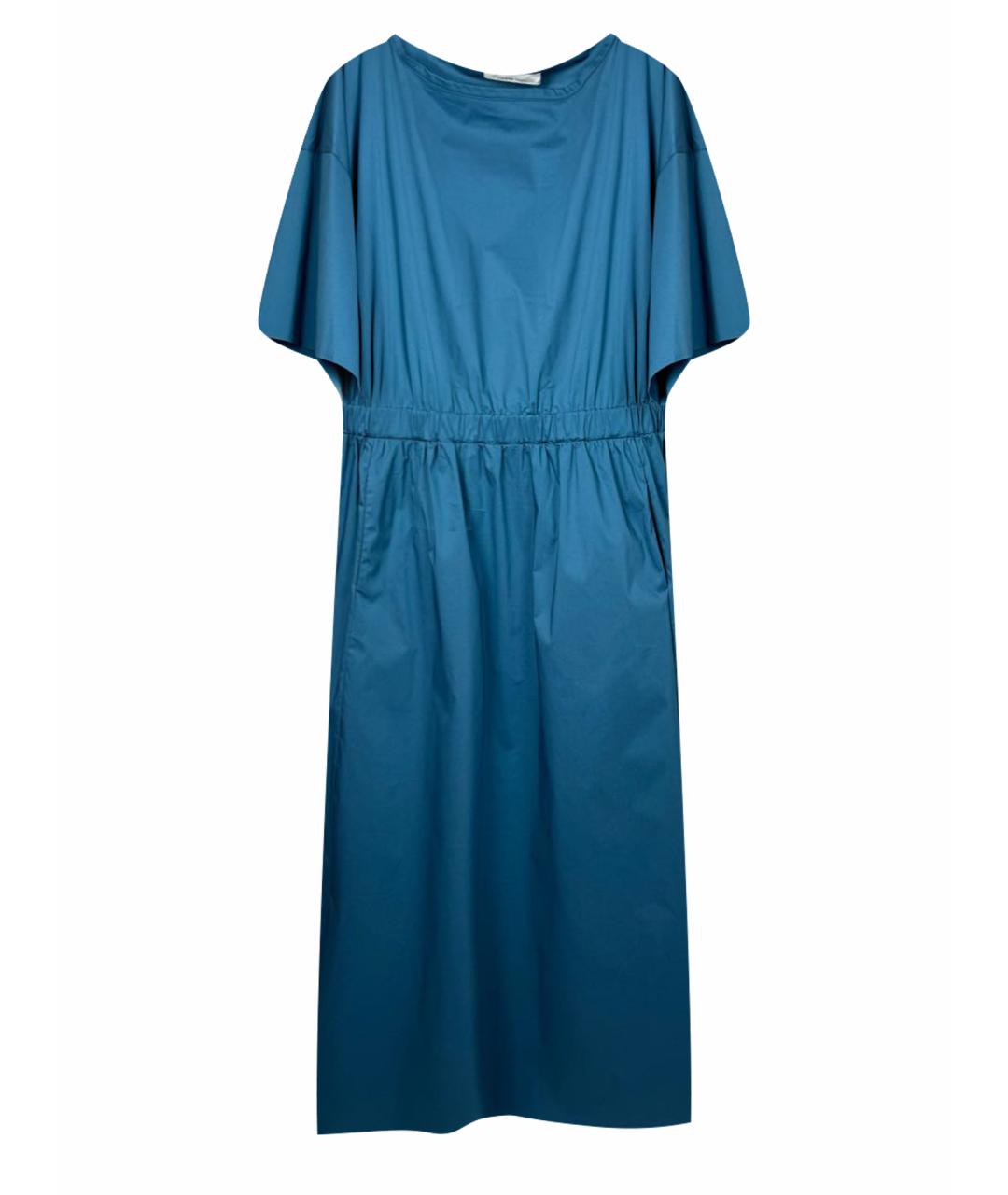 LIVIANA CONTI Синее хлопко-эластановое повседневное платье, фото 1