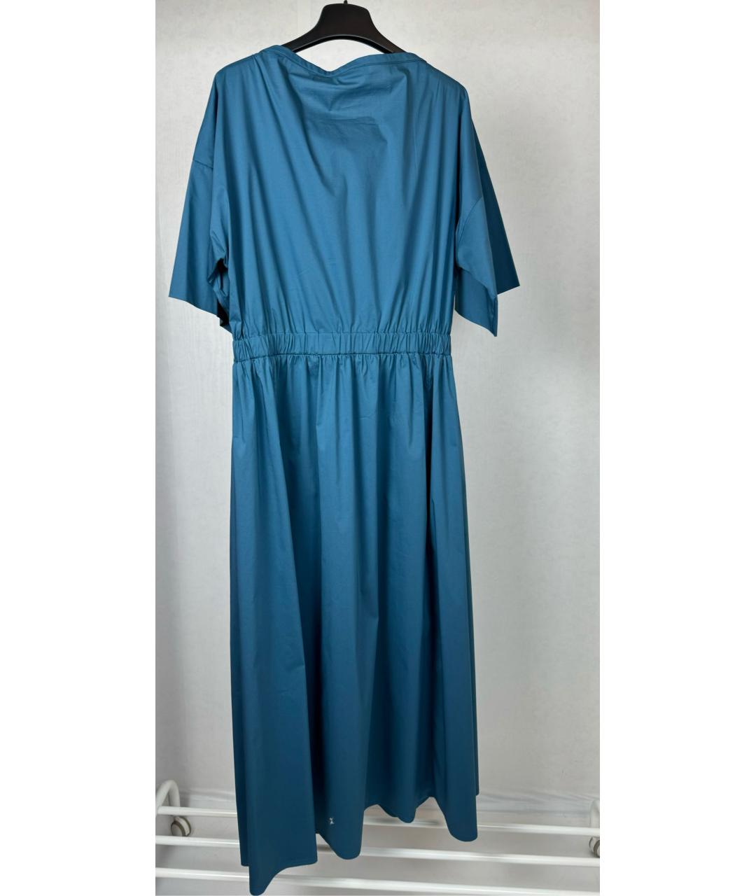 LIVIANA CONTI Синее хлопко-эластановое повседневное платье, фото 2