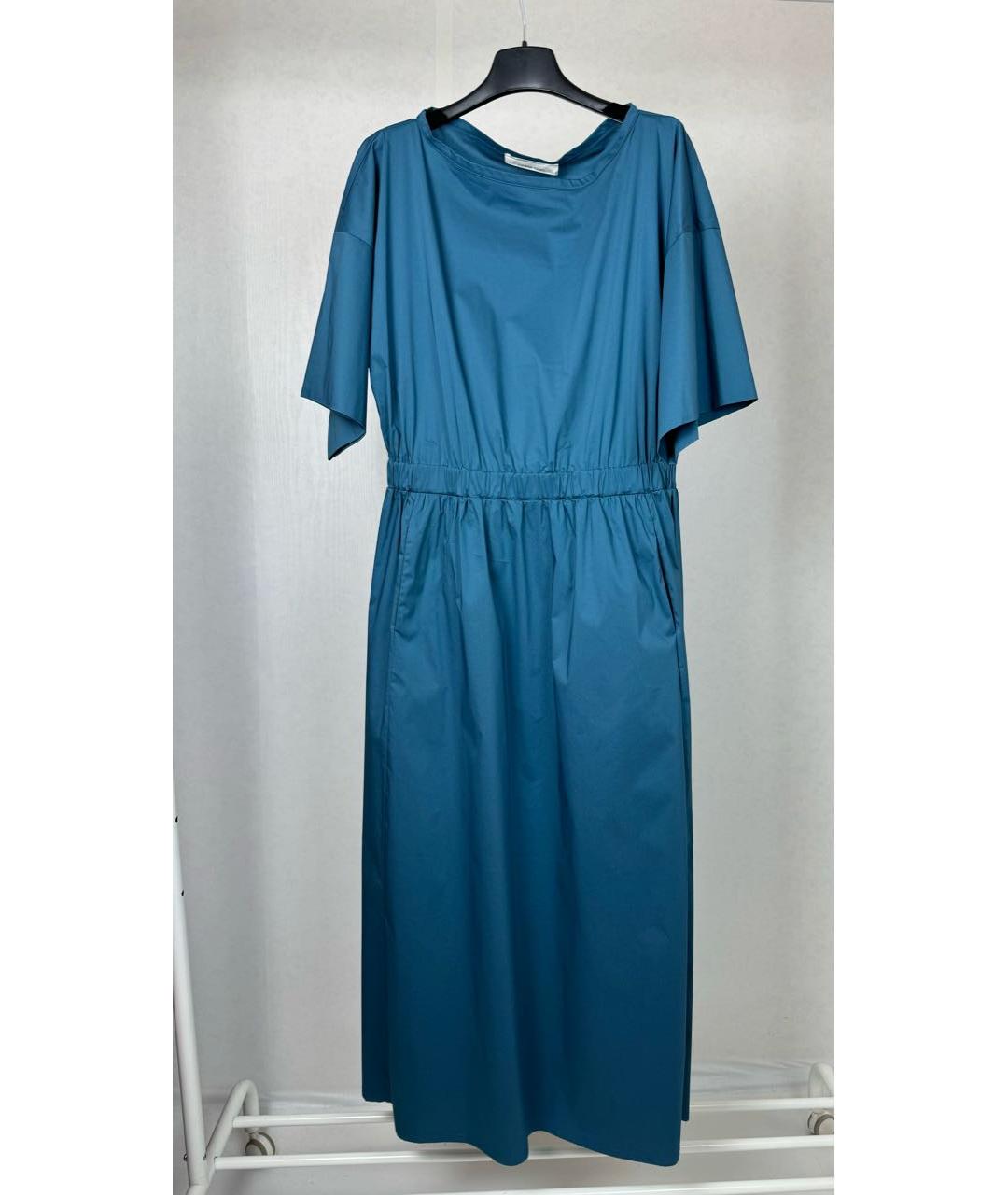 LIVIANA CONTI Синее хлопко-эластановое повседневное платье, фото 7
