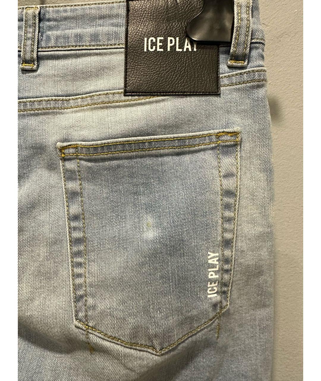 ICE PLAY Голубые хлопко-полиэстеровые джинсы слим, фото 4
