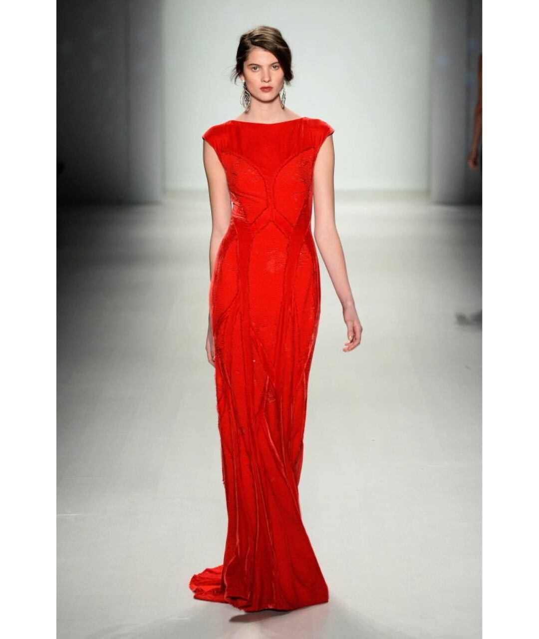 TADASHI SHOJI Красное бархатное вечернее платье, фото 6
