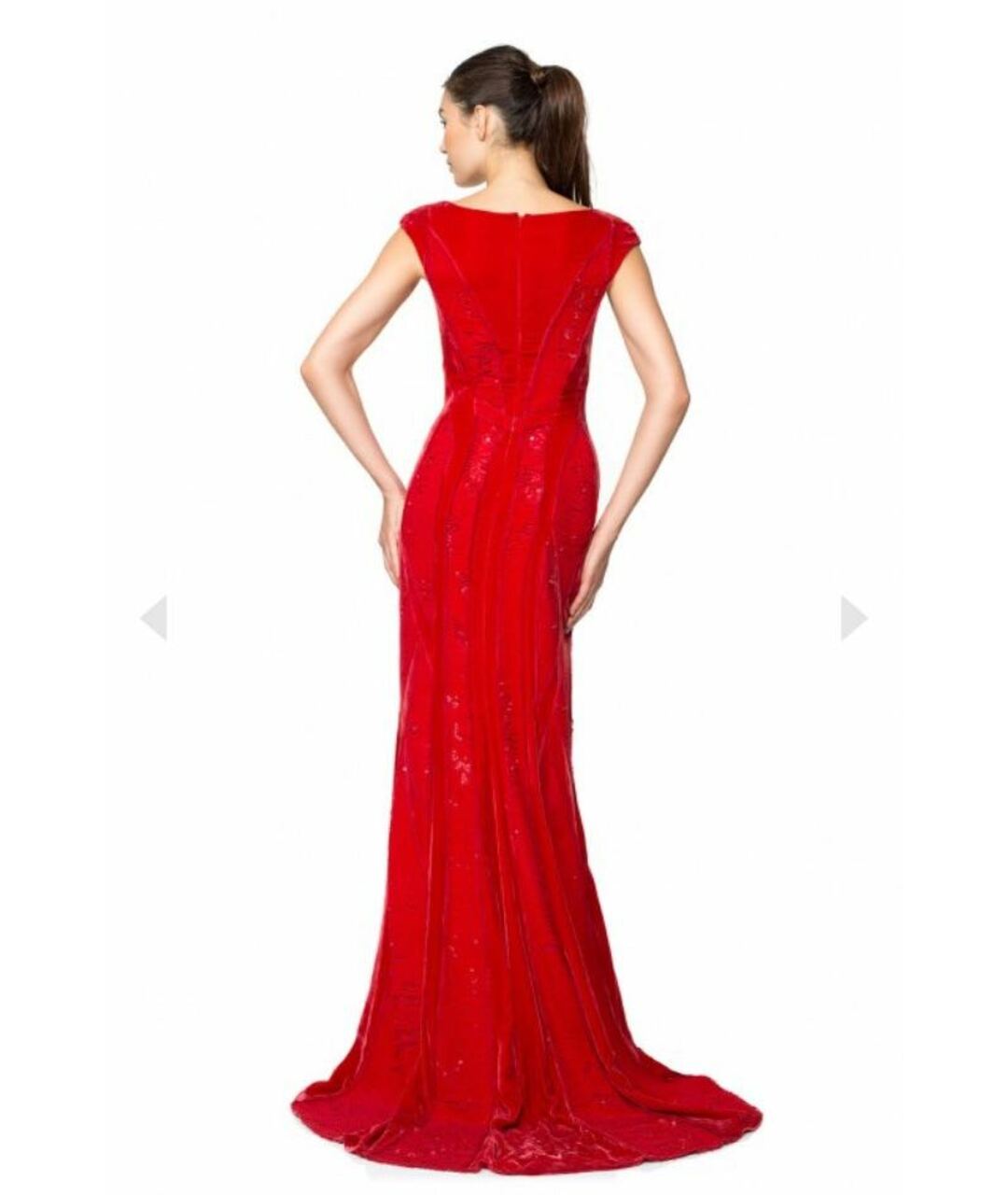 TADASHI SHOJI Красное бархатное вечернее платье, фото 2