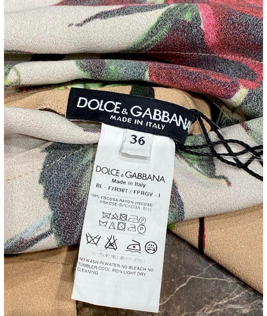 DOLCE&GABBANA Мульти вискозная блузы, фото 2
