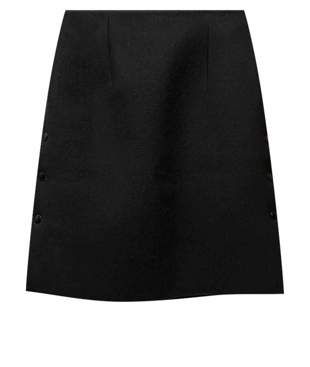 SPORTMAX Черная шерстяная юбка мини, фото 1