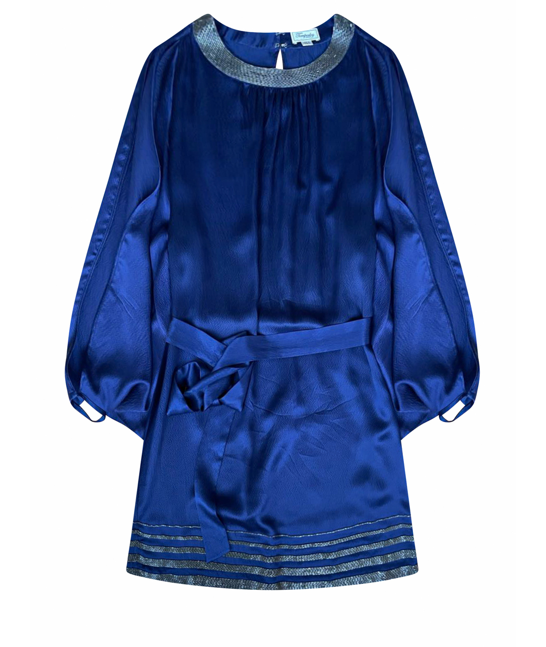 TEMPERLEY LONDON Синее шелковое коктейльное платье, фото 1